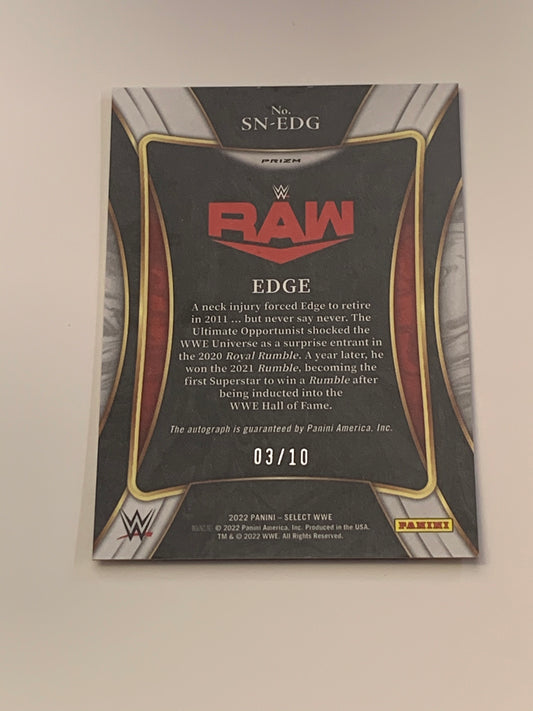 Edge 2022 WWE Select Gold Autograph Card Serial #3/10