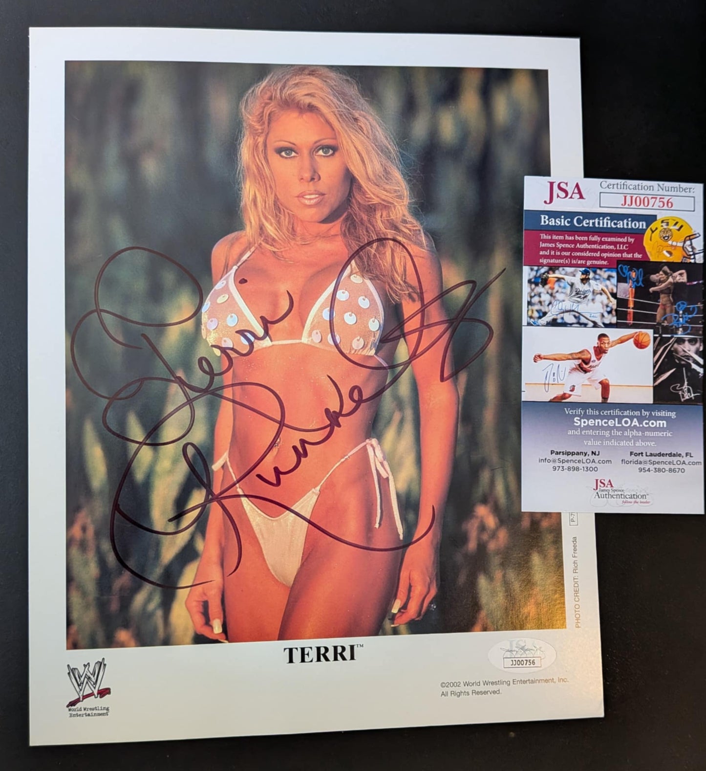Terri Runnels WWF P-758 Signed Official Promo Photo JSA COA