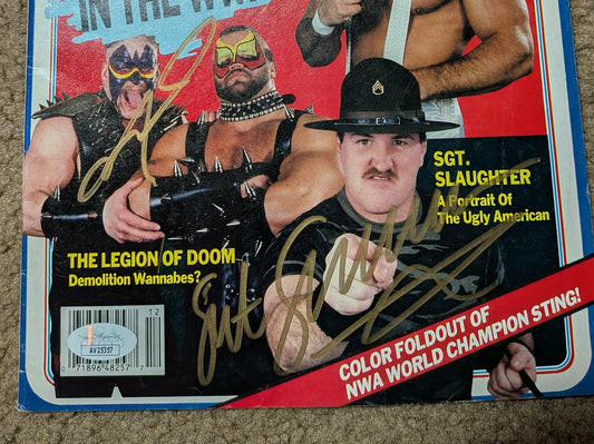 PWI Wrestling Magazine December 1990 Sgt Slaughter & Animal Signed JSA COA