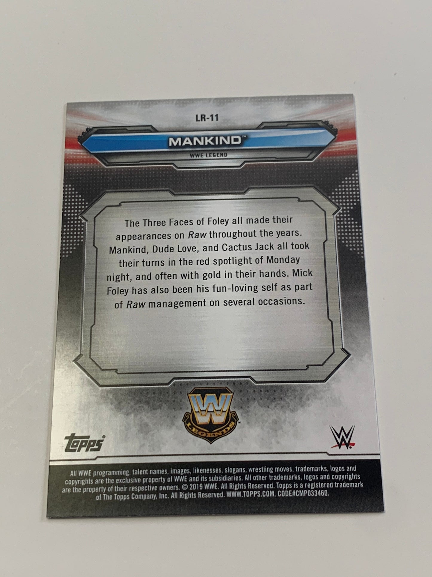 Mankind 2019 WWE Topps Card Mick Foley
