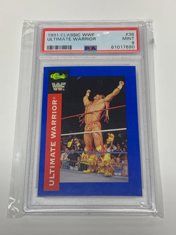 Ultimate Warrior WWE 1991 Classic Card #36 PSA Mint 9