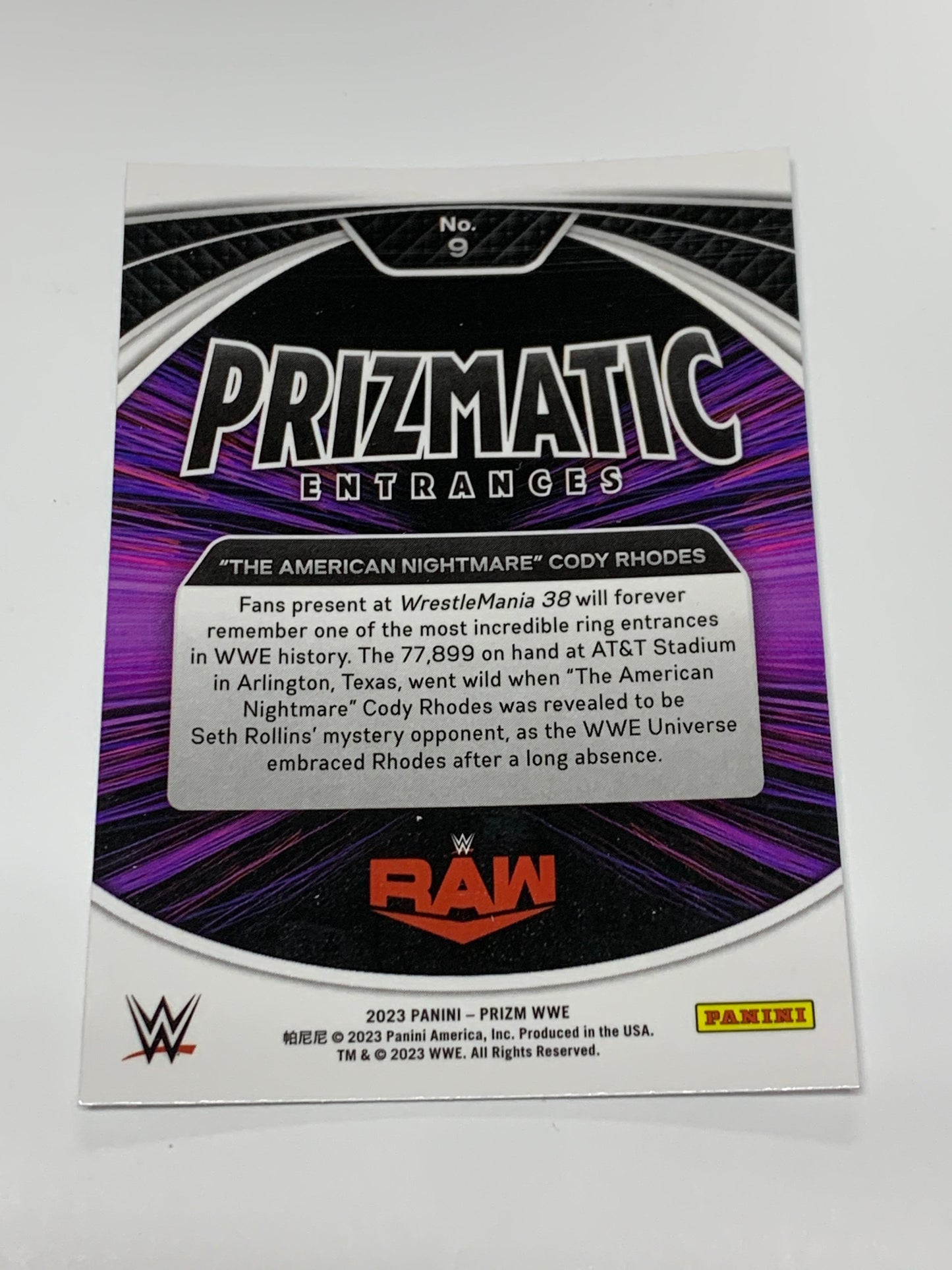 Cody Rhodes 2023 WWE Panini Prizm Prizmatic Entrances #9