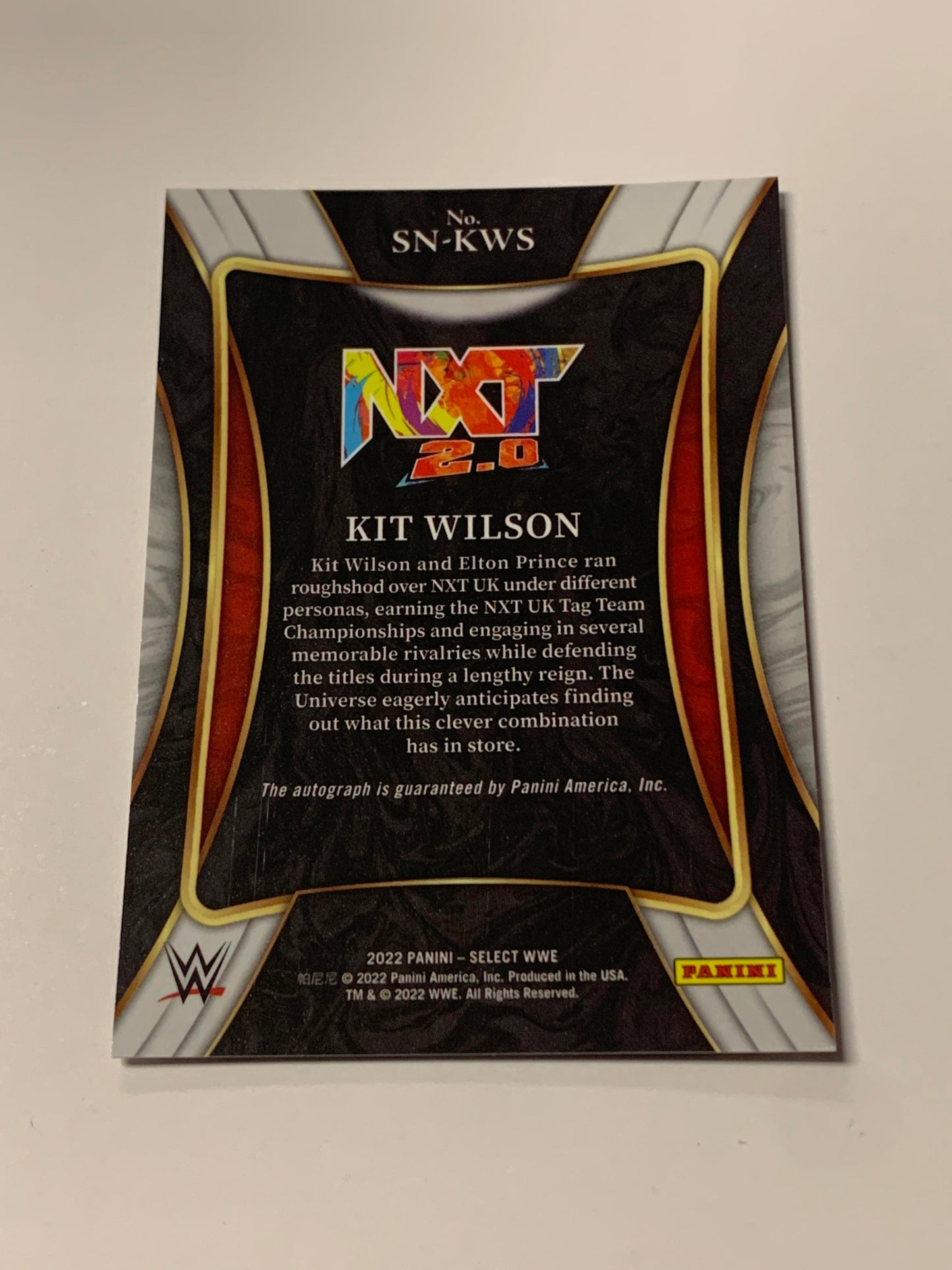 Kit Wilson 2022 WWE NXt Select Signed Autograph Card #SN-KWS