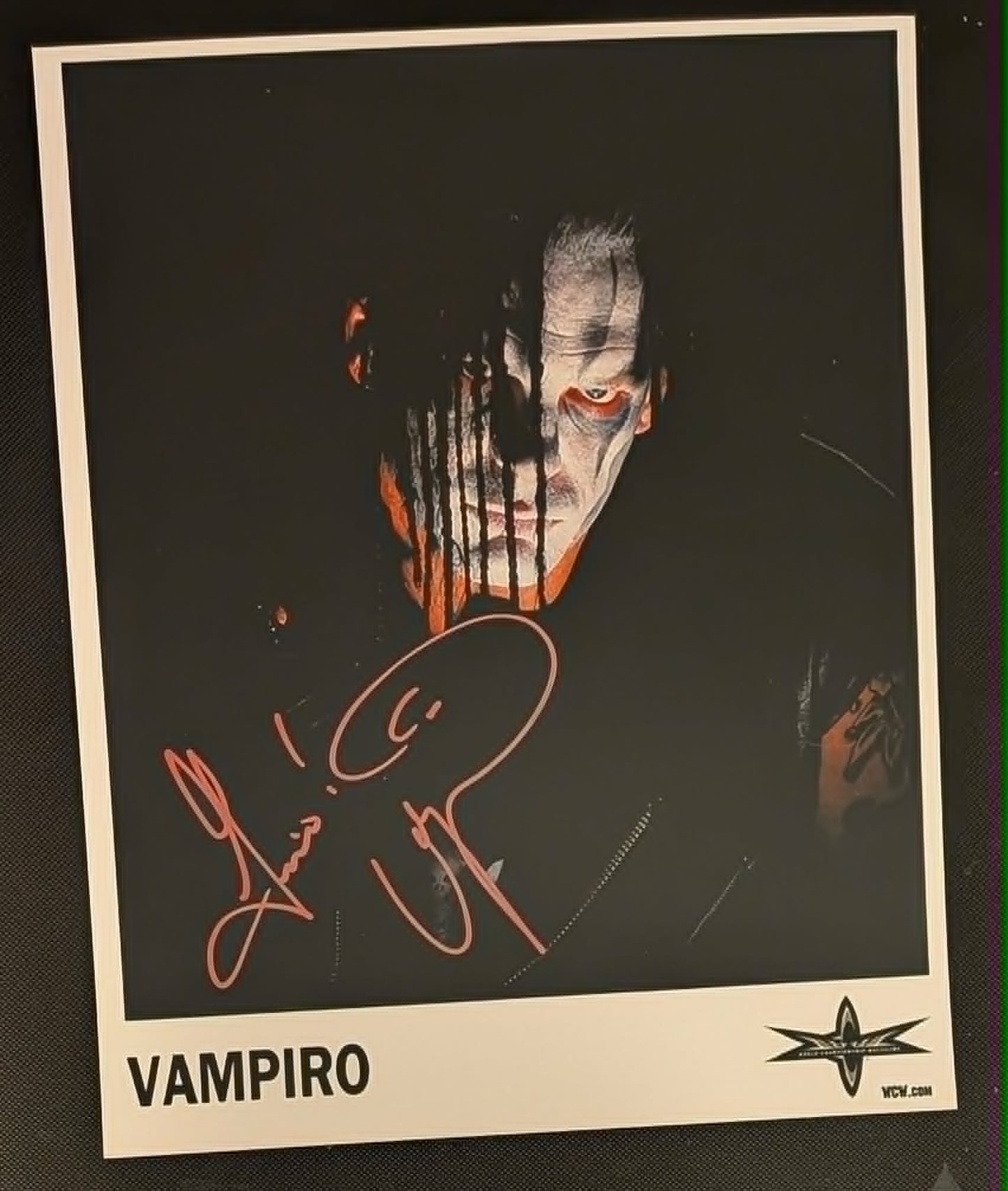 Vampiro Pose 1 (Red Ink) Signed Photo COA