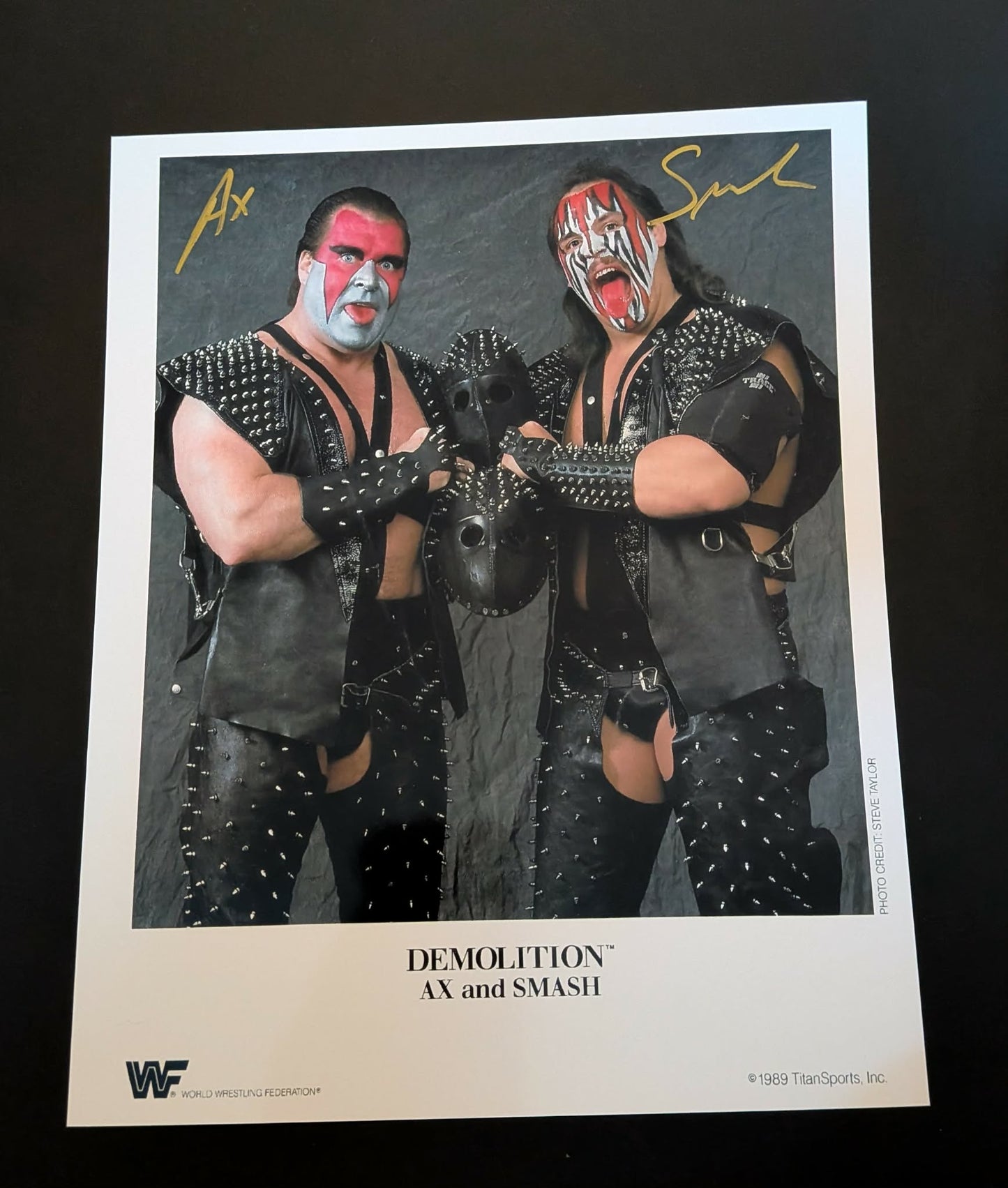 Demolition Ax & Smash Pose 6 Dual Signed Photo COA