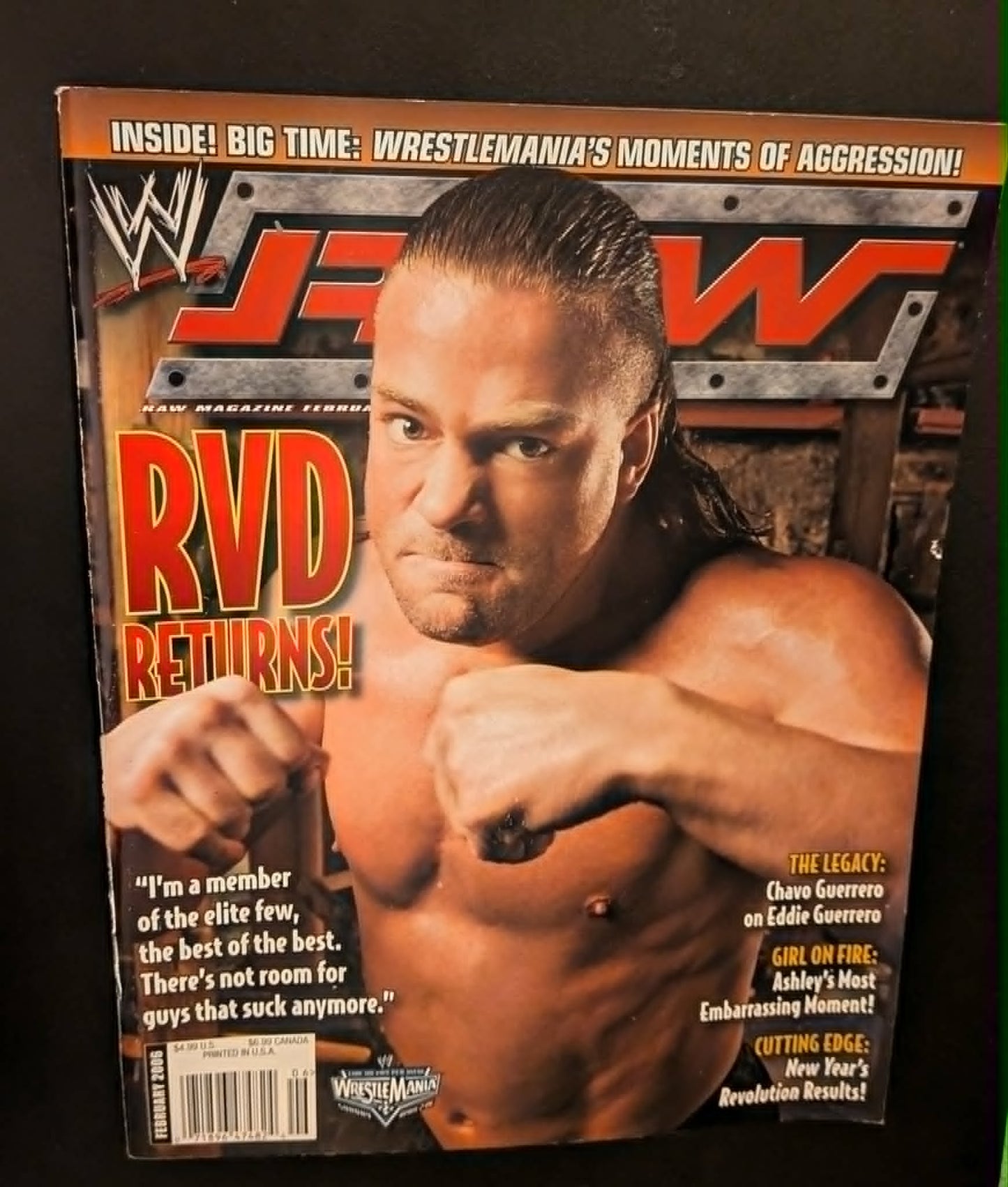 WWE RAW Magazine February 2006 Rob Van Dam w/poster