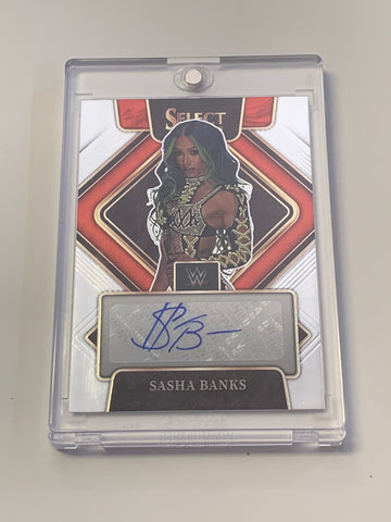 Sasha Banks 2022 WWE Select Autographed Card (Mercedes Mone)