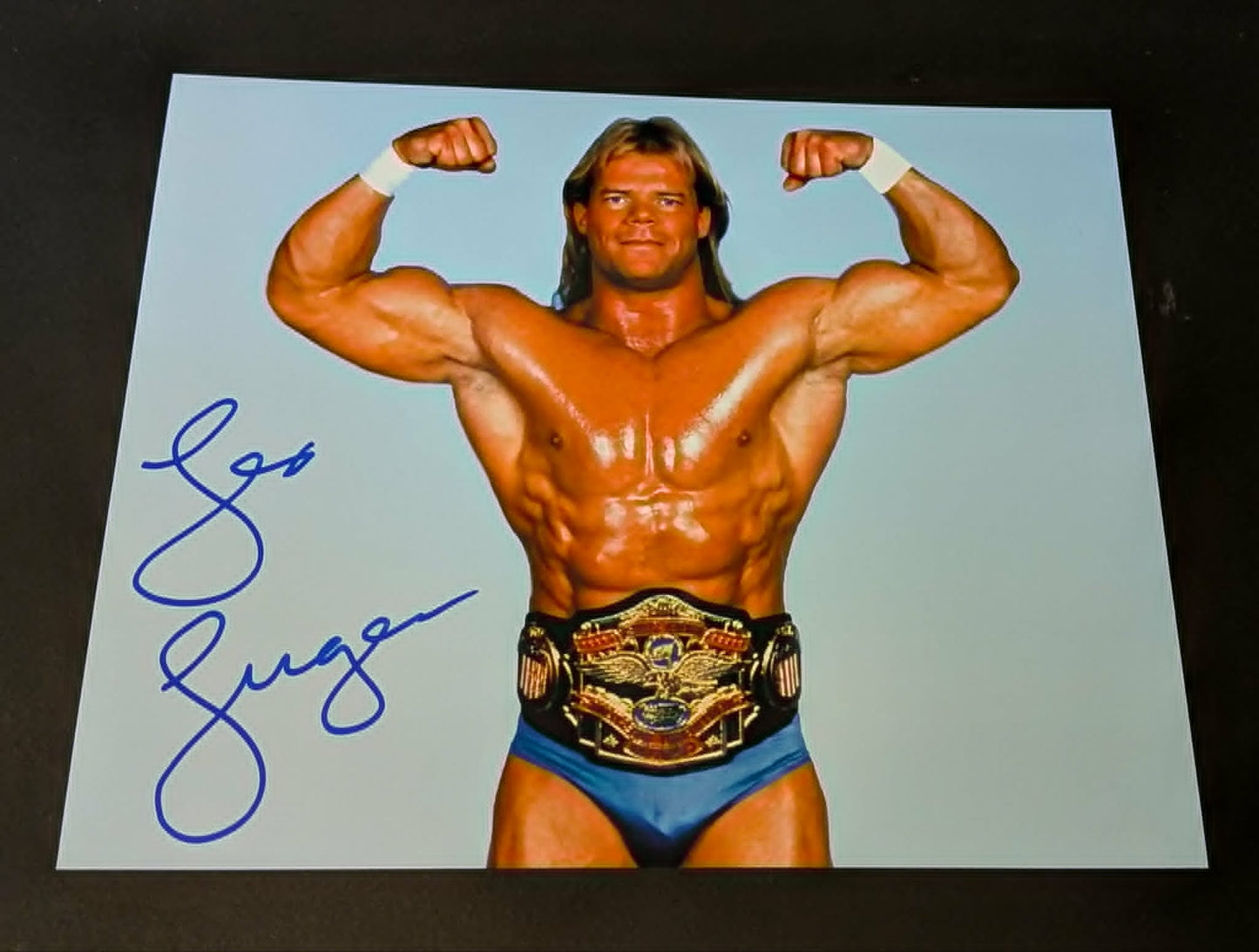Lex Luger Pose 7 Signed Photo COA