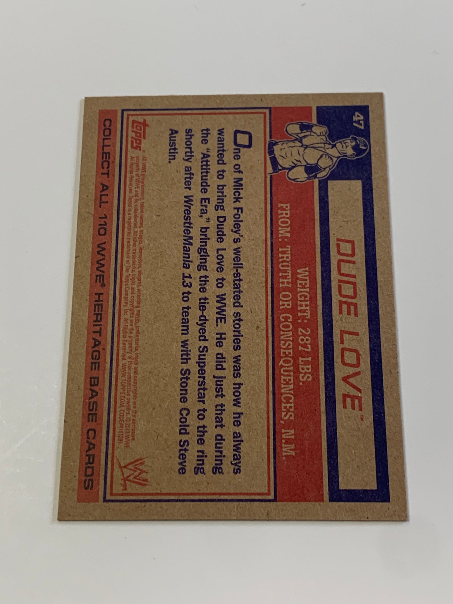 Mick Foley 2012 WWE Topps Heritage Card Dude Love