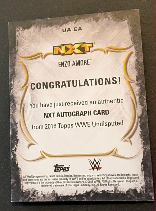 Enzo Amore 2016 Signed Topps Undisputed Autograph NXT Serial #/99