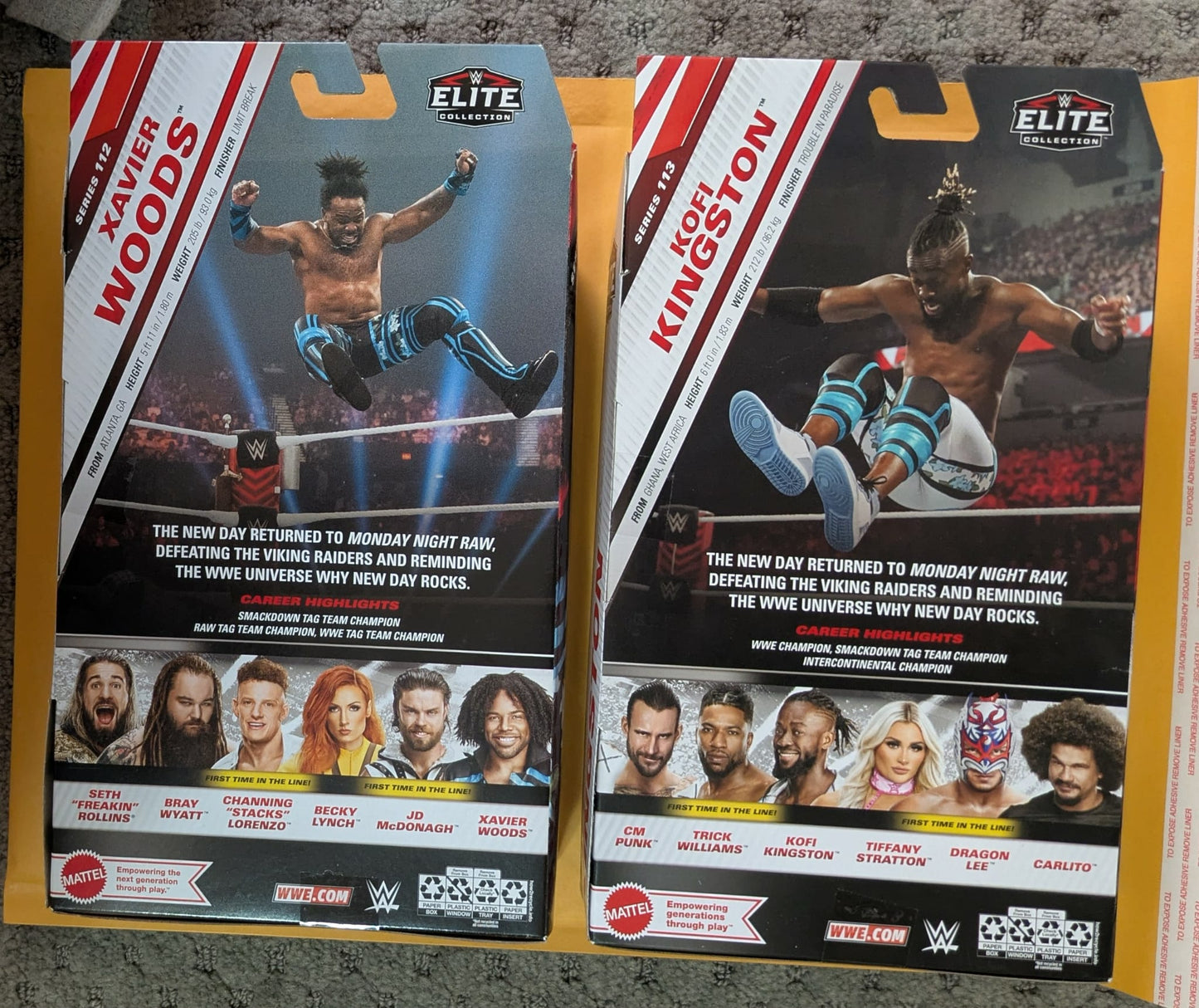 Holiday Special - 2 Lot Kofi Kingston WWE Mattel Elite Series #113 Xavier Woods The New Day #112
