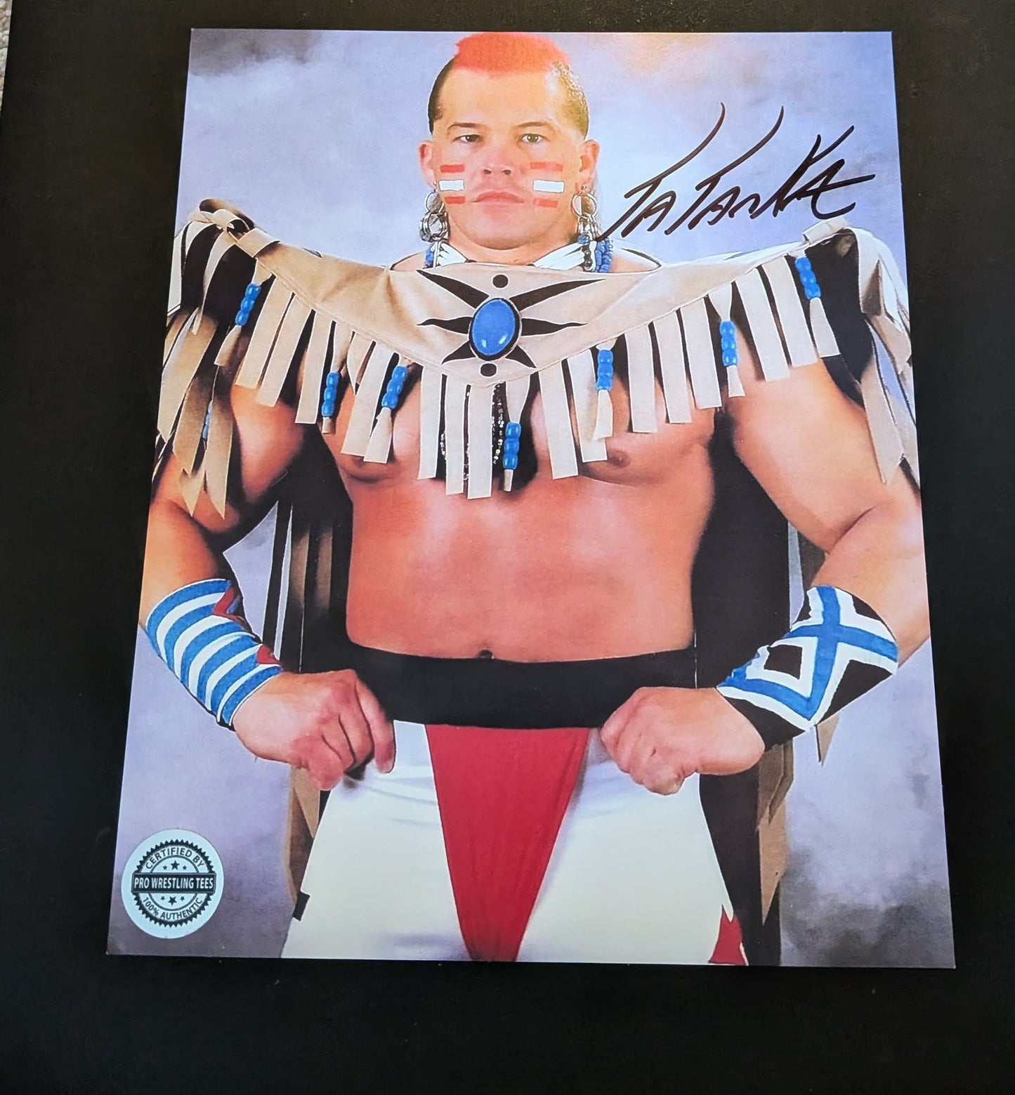 Tatanka Pro Wrestling Tees Signed Photo