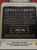 Apollo Crews 2022 WWE Select Autograph “WWE” Logo Relic #1/1 Card (Only 1 Made)