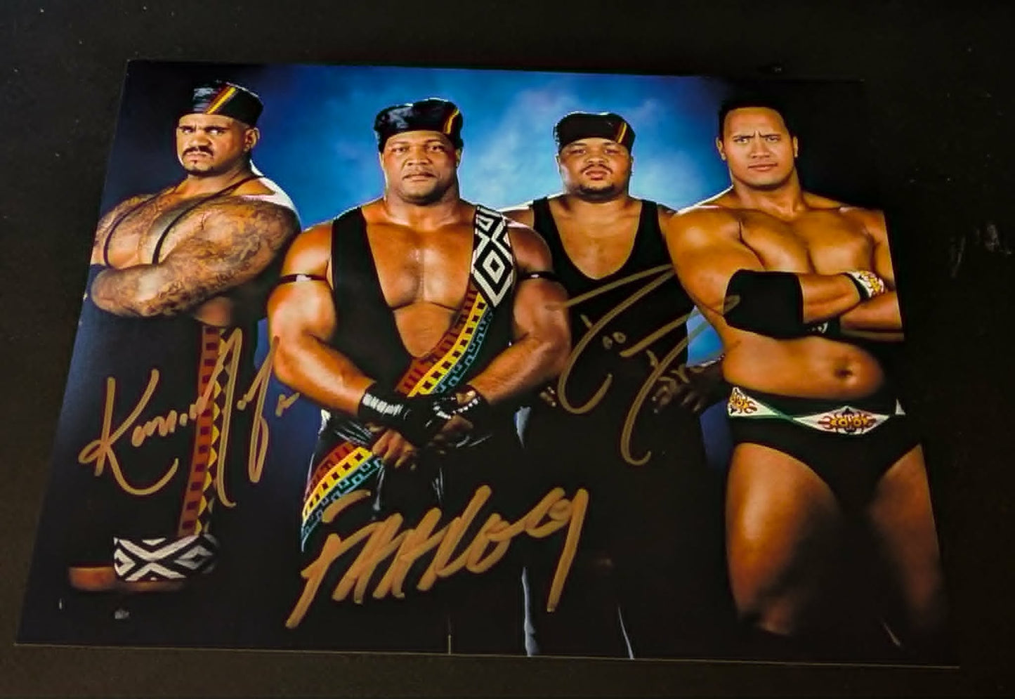 Nation of Domination Triple Signed Photo (D’Lo Brown, Faarooq, Kama) COA
