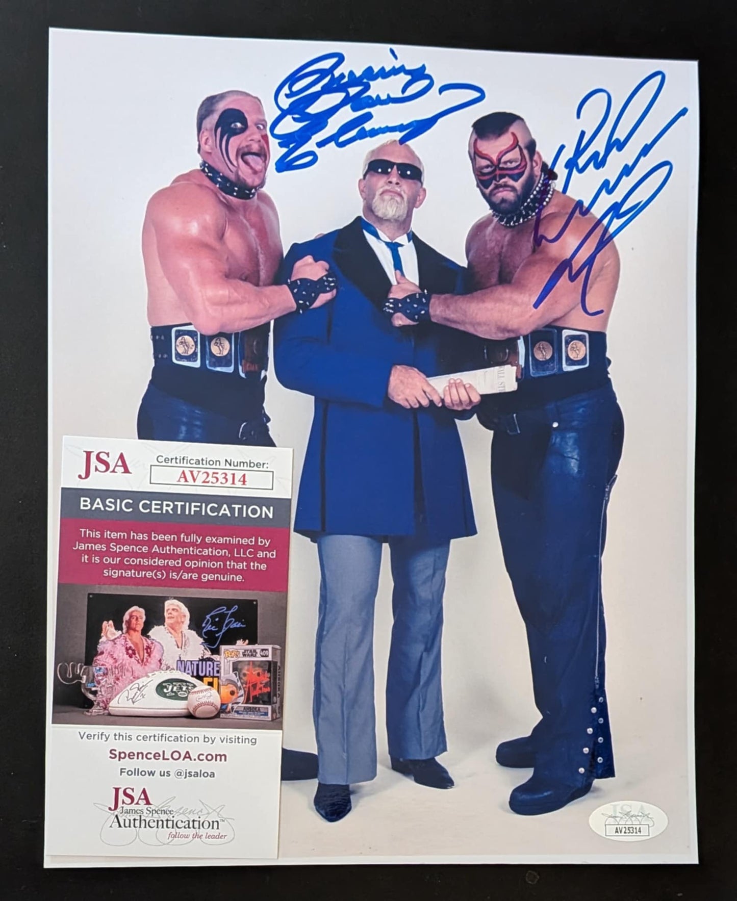 Road Warrior Animal & Paul Ellering Dual Signed Photo JSA COA