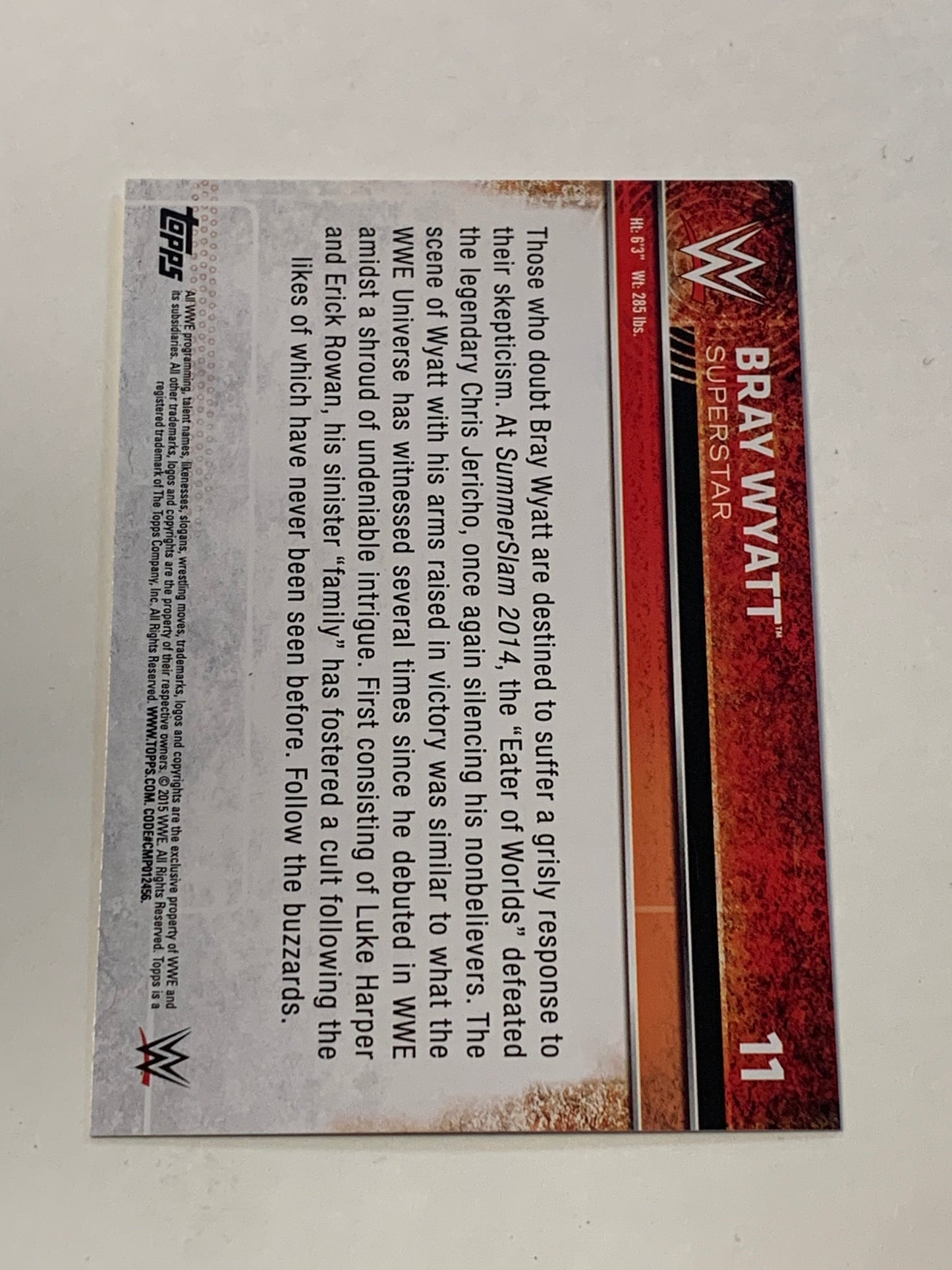 Bray Wyatt 2015 WWE Topps