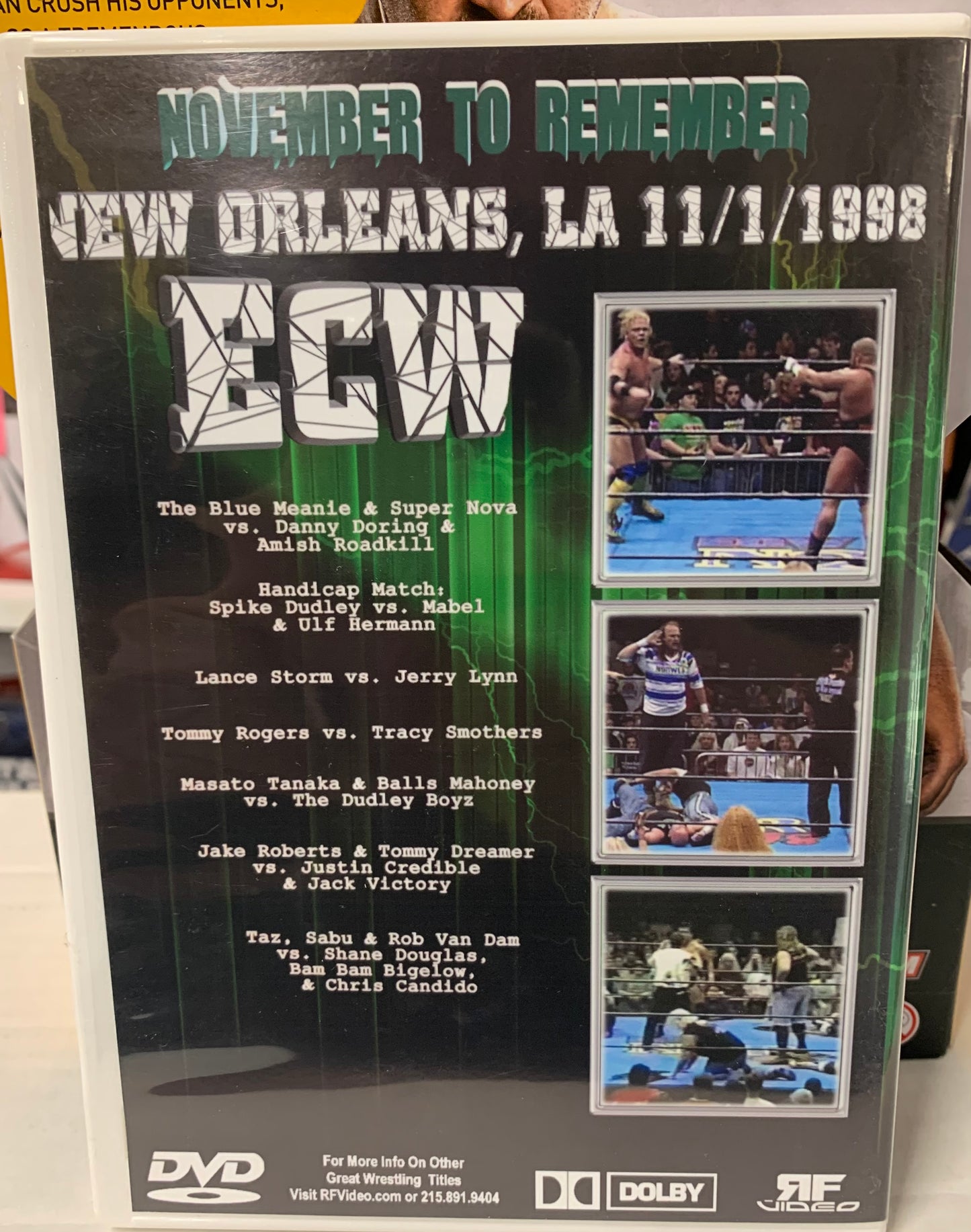 ECW DVD “November To Remember 1998” 2-Disc Set (Taz,Sabu, RVD, Dreamer)