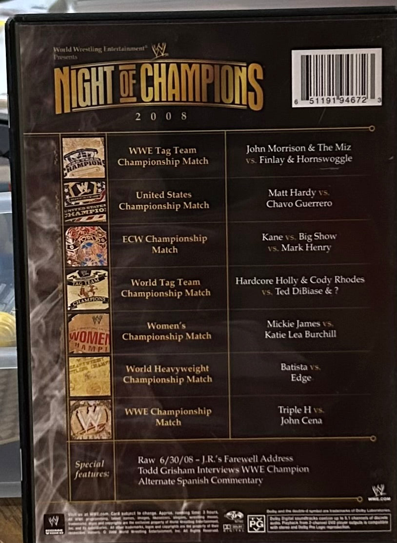 *WWE “Night of Champions 2008” DVD (Triple H, John Cena, Edge & so much more)