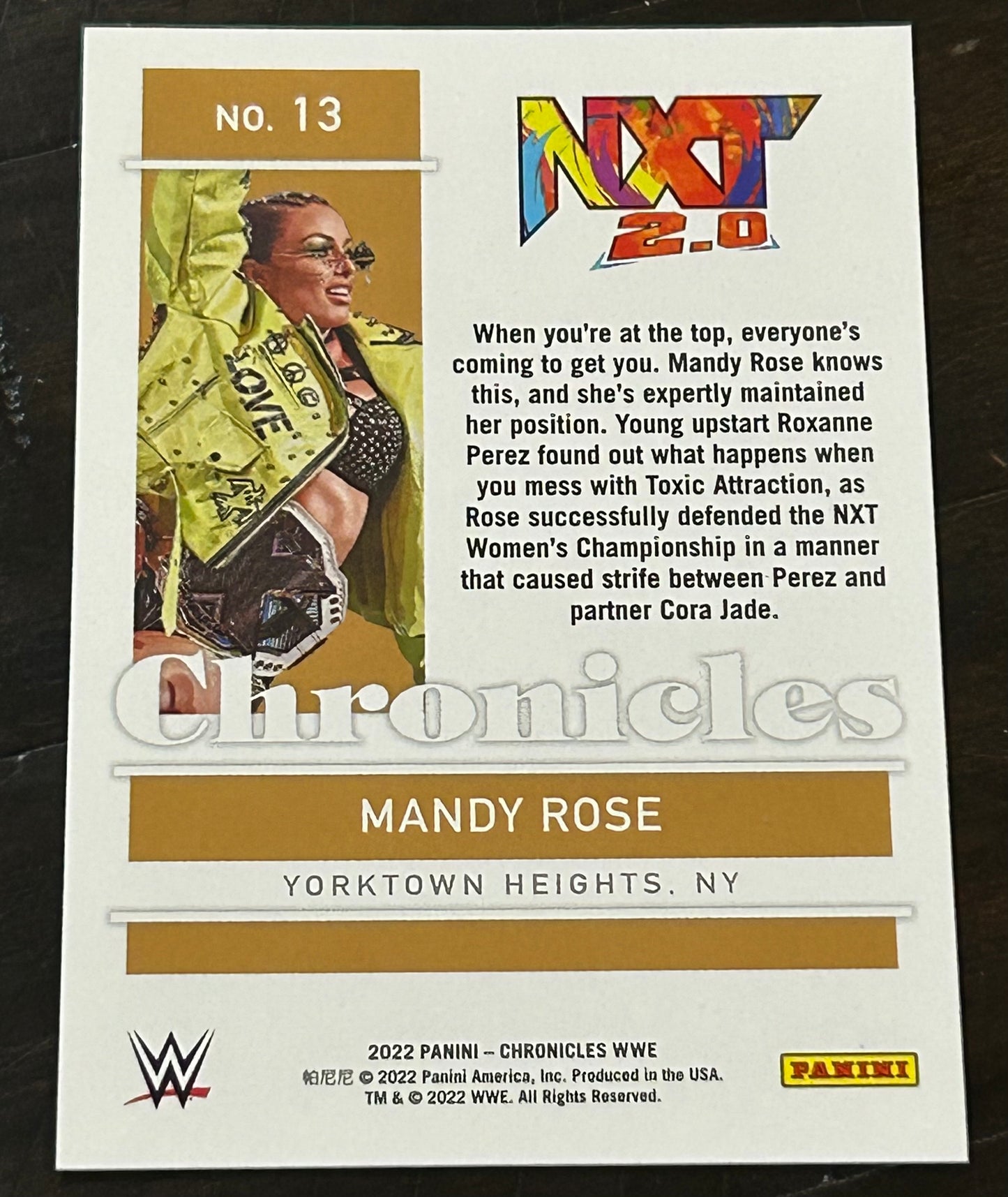 Mandy Rose 2022 WWE Panini Chronicles Card
