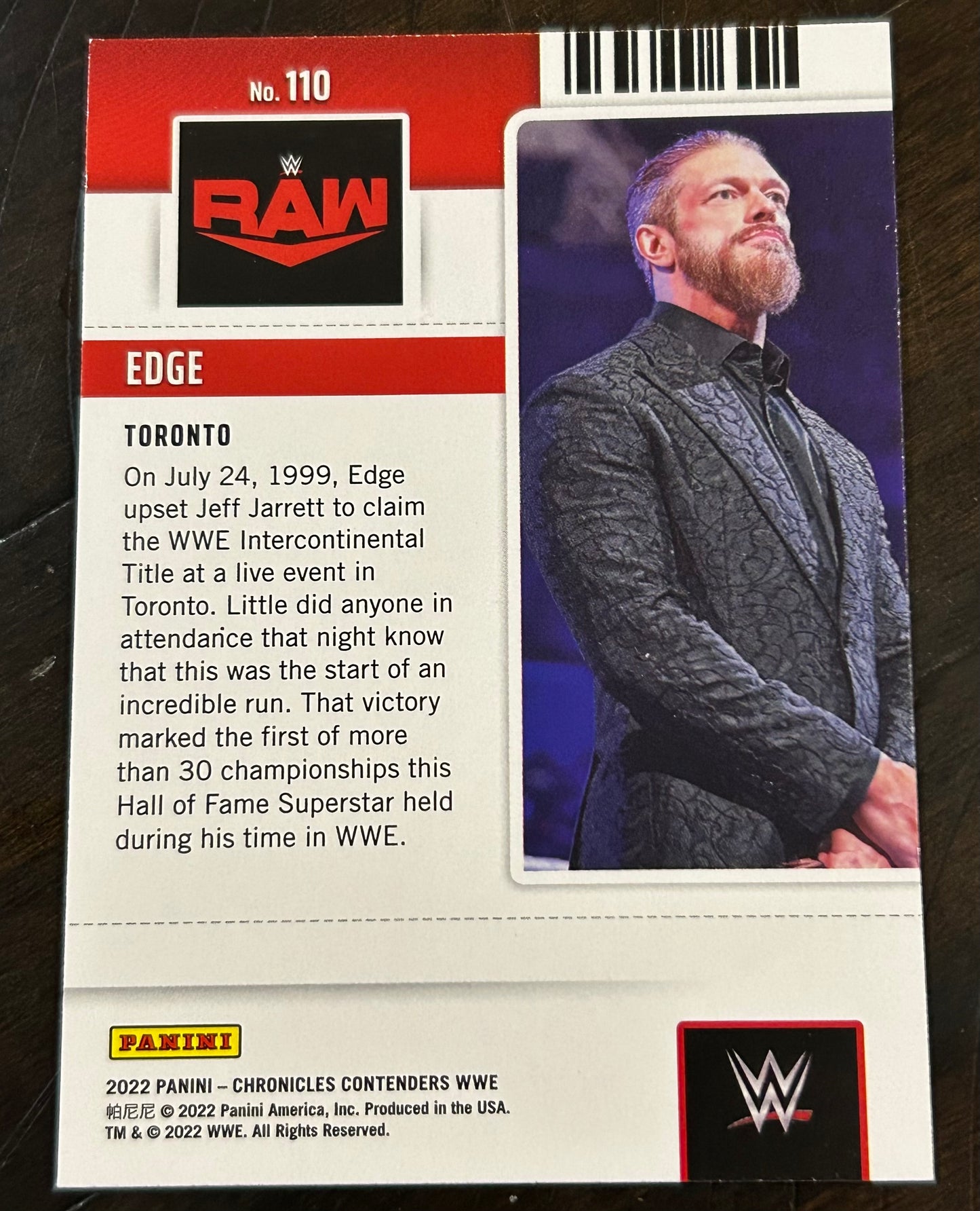 Edge 2022 WWE Panini Chronicles Contenders Card
