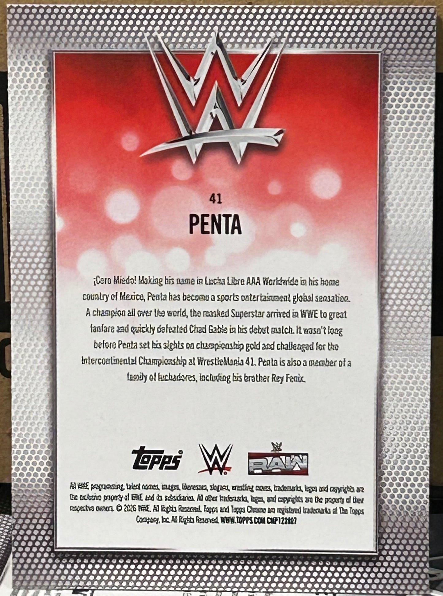 + PENTA 2026 WWE Topps Chrome Card