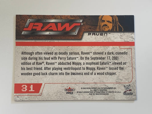 RAVEN Signed 2002 WWE Fleer Card #31 COA