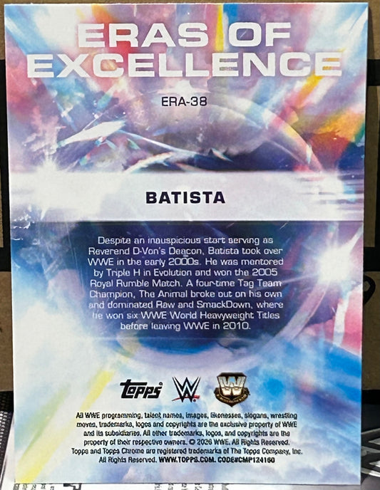 + Batista 2026 WWE Topps Chrome “Eras of Excellence” Insert Card