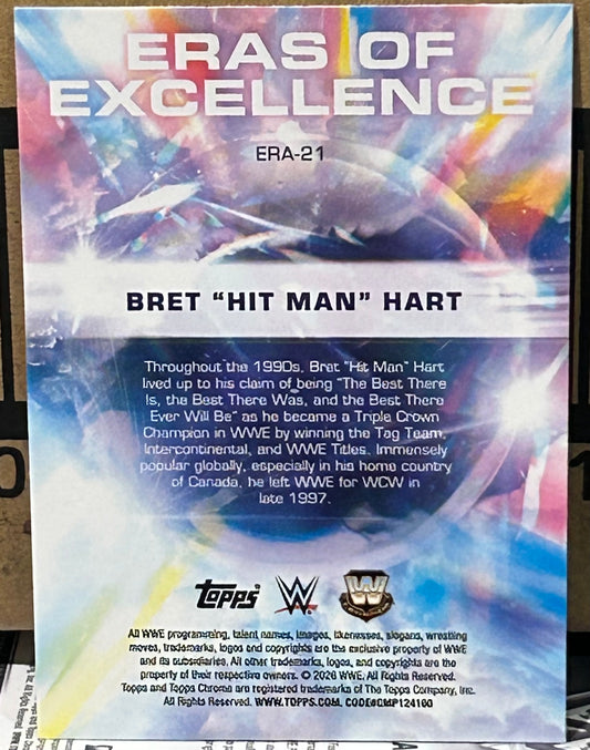 + Bret “The Hitman” Hart 2026 WWE Topps Chrome “Eras of Excellence” Insert Card