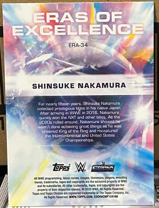+ Shinsuke Nakamura 2026 WWE Topps Chrome “Eras of Excellence” Insert Card