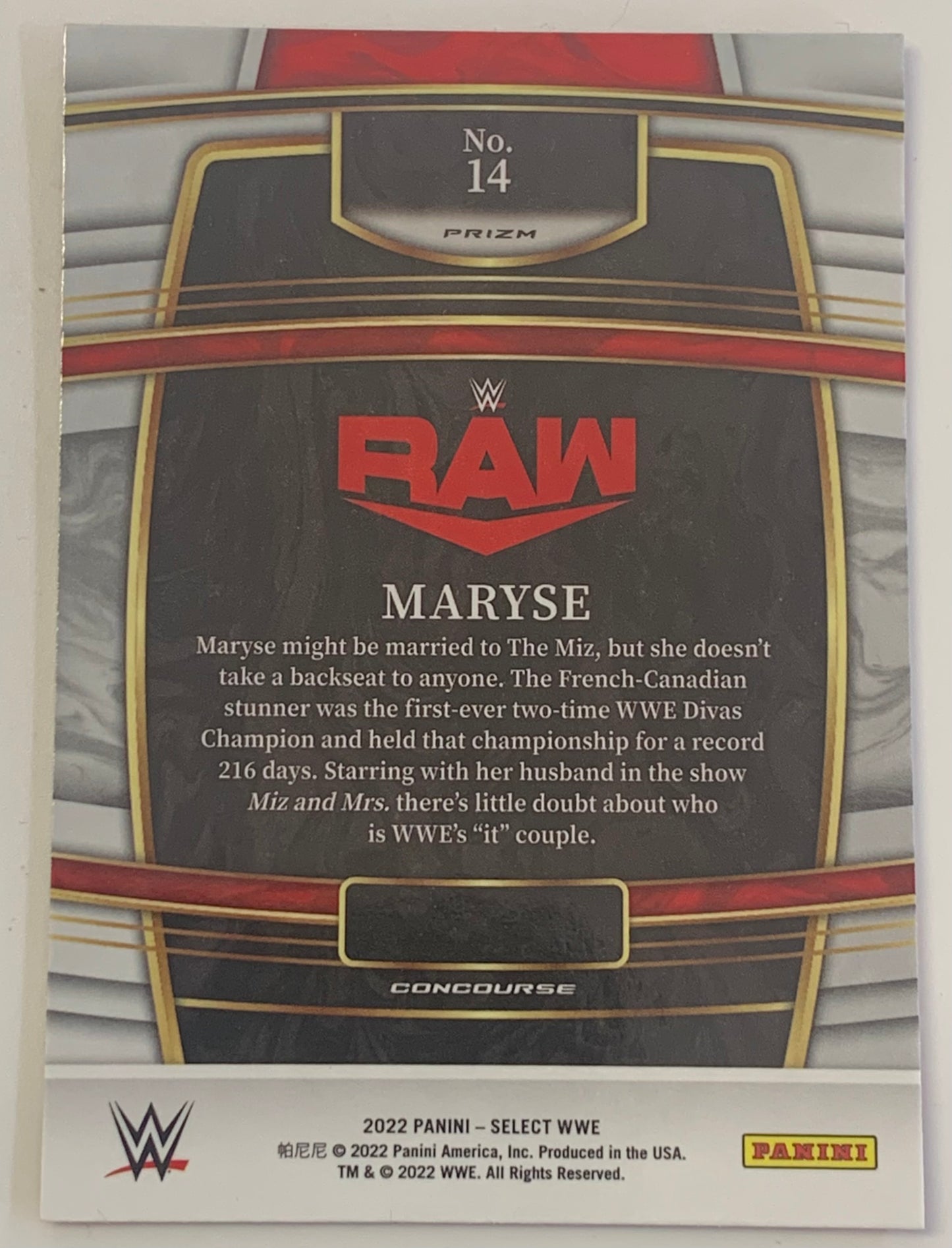 Maryse 2022 WWE Panini Select Tri Color Prizm Concourse #14