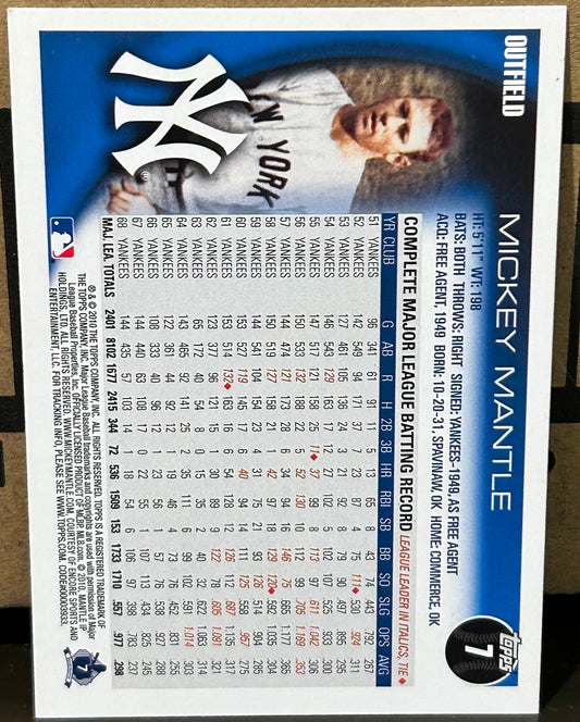 + Mickey Mantle 2010 Topps Card NEW YORK YANKEES