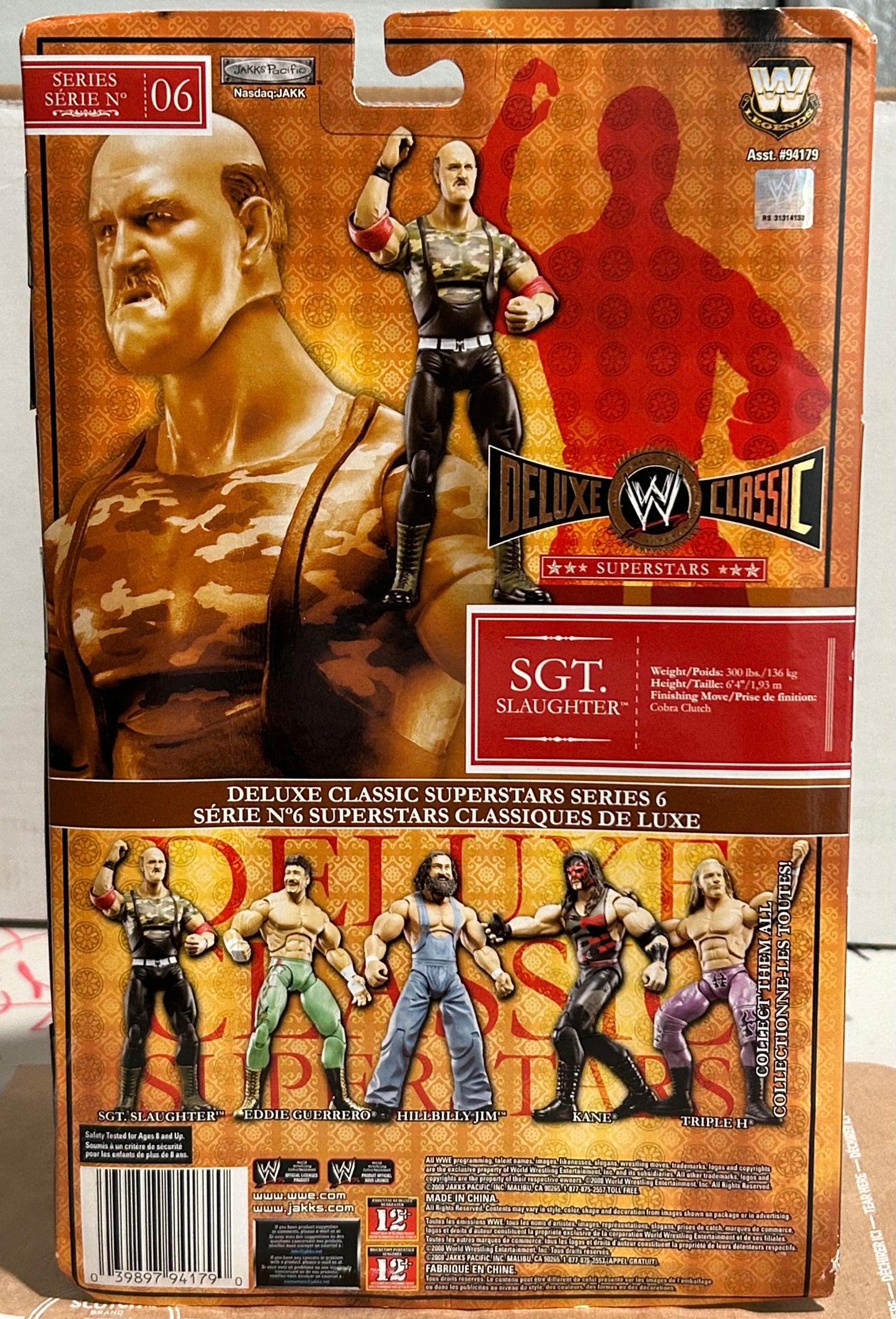 Sgt Slaughter SIGNED & Inscribed WWE Jakks Classic Superstars Classic Superstars Deluxe Action Figure (Beckett COA)