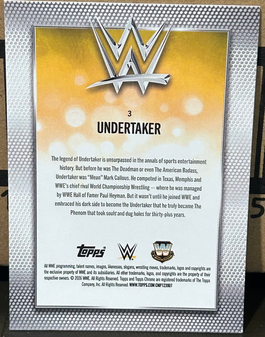 + The Undertaker 2026 WWE Topps Chrome X-Fractor Refractor Card