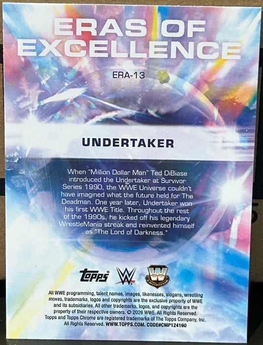 + The Undertaker 2026 WWE Topps Chrome “Eras of Excellence” Insert Card