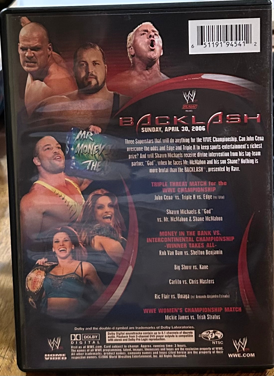 * WWE “Backlash 2006” DVD (John Cena, RVD, Edge & so much more)
