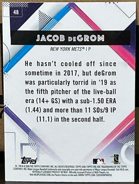 + Jacob DeGrom 2020 Topps Fire Card NEW YORK METS
