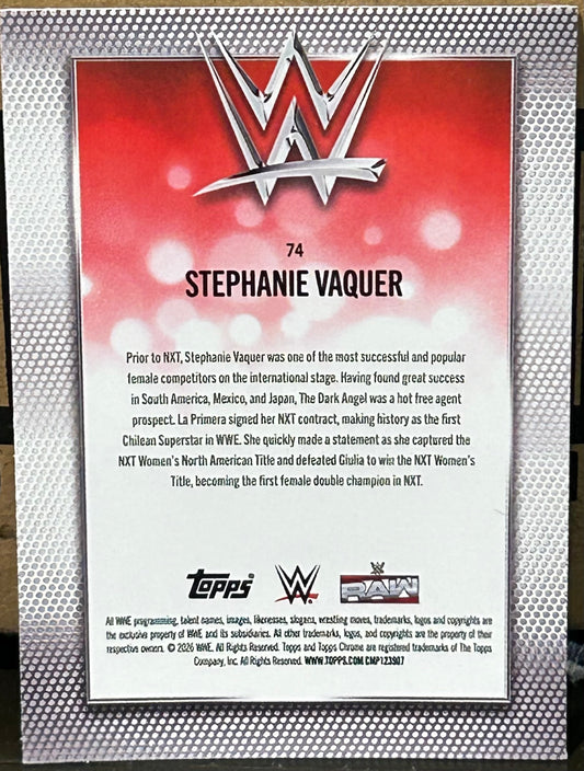 + Stephanie Vaquer 2026 WWE Topps Chrome Card
