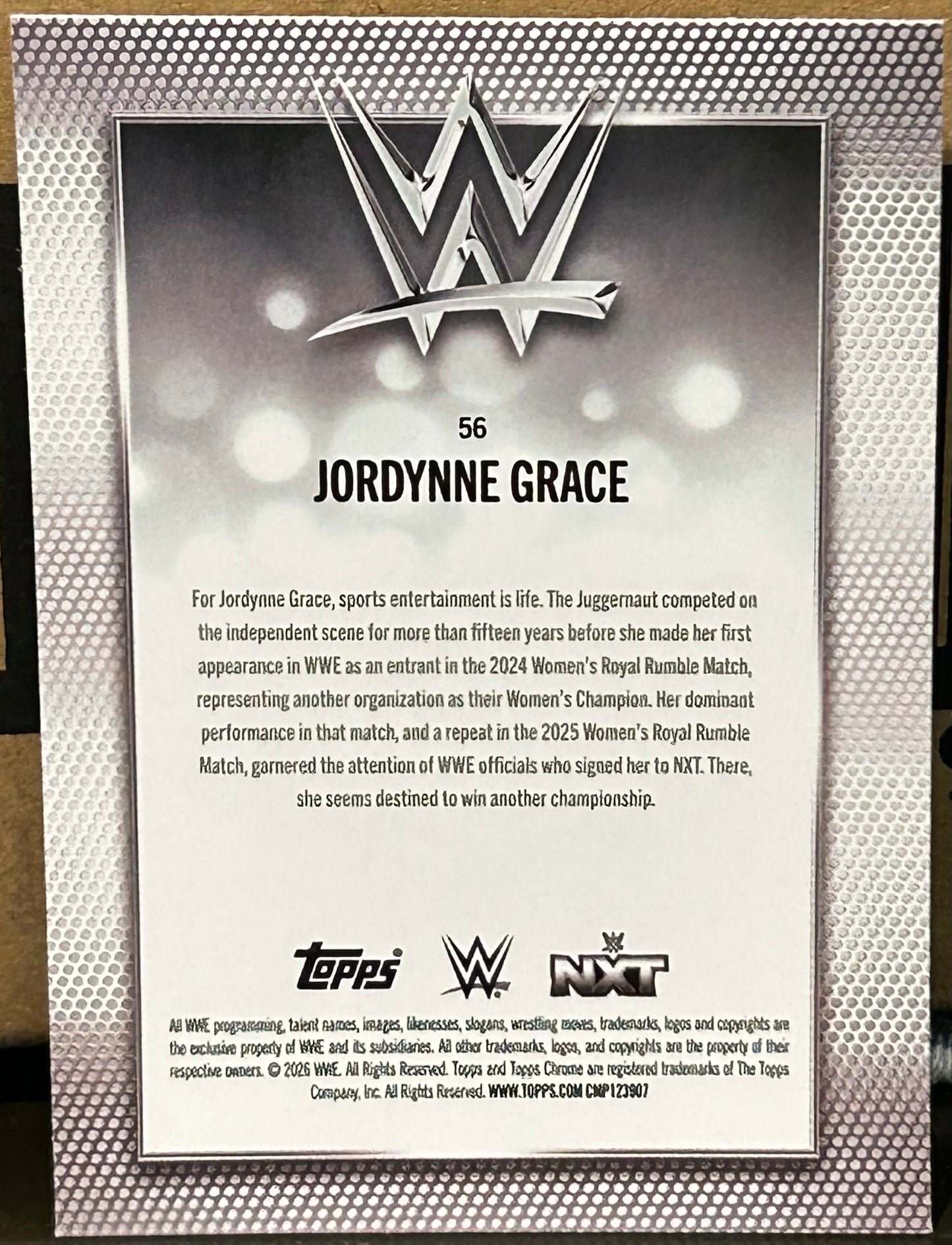 + Jordynne Grace 2026 WWE Topps Chrome Card
