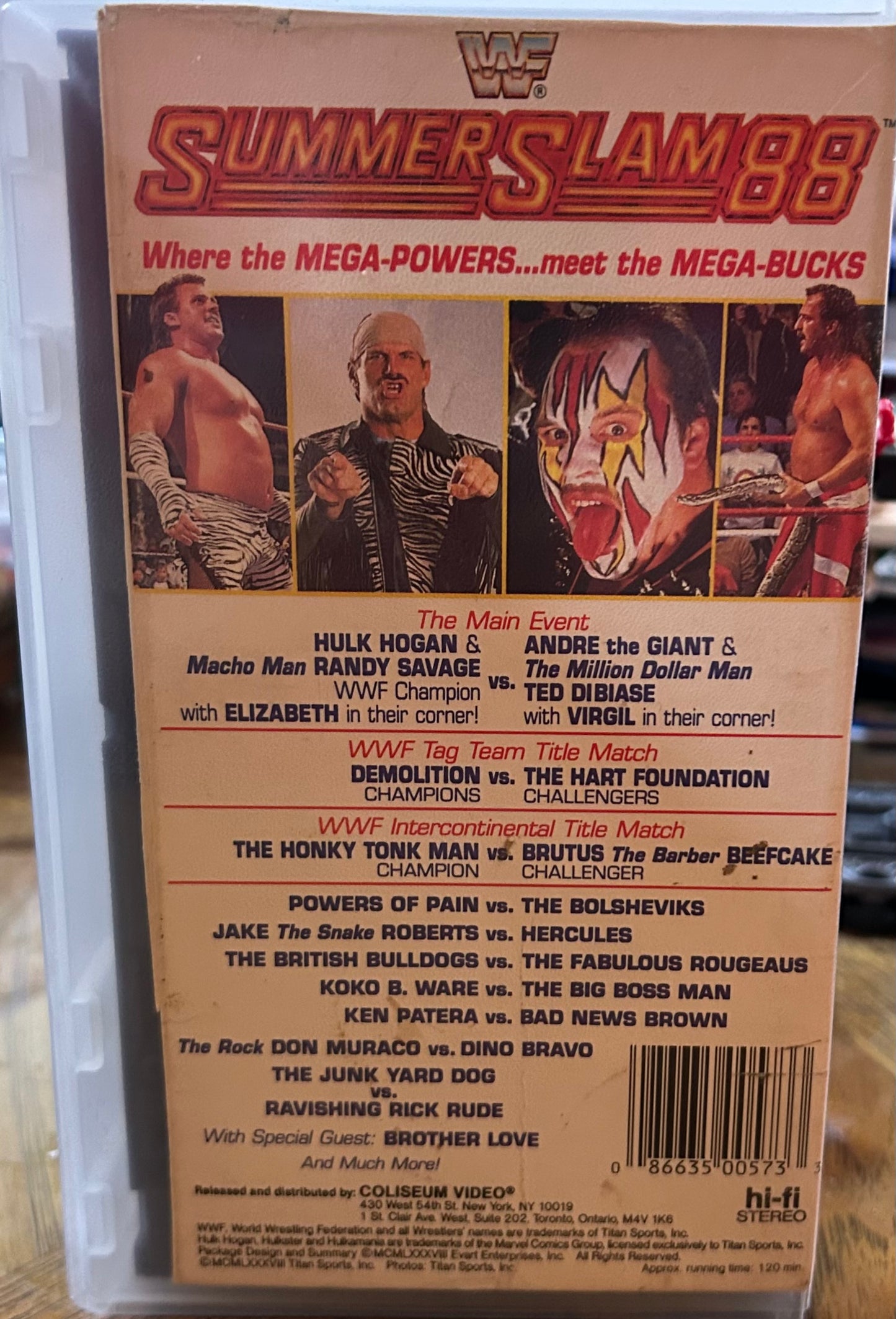 * WWF WWE “Summer Slam 1988” VHS (Coliseum Home Video) Hulk Hogan, Andre The Giant plus so much more