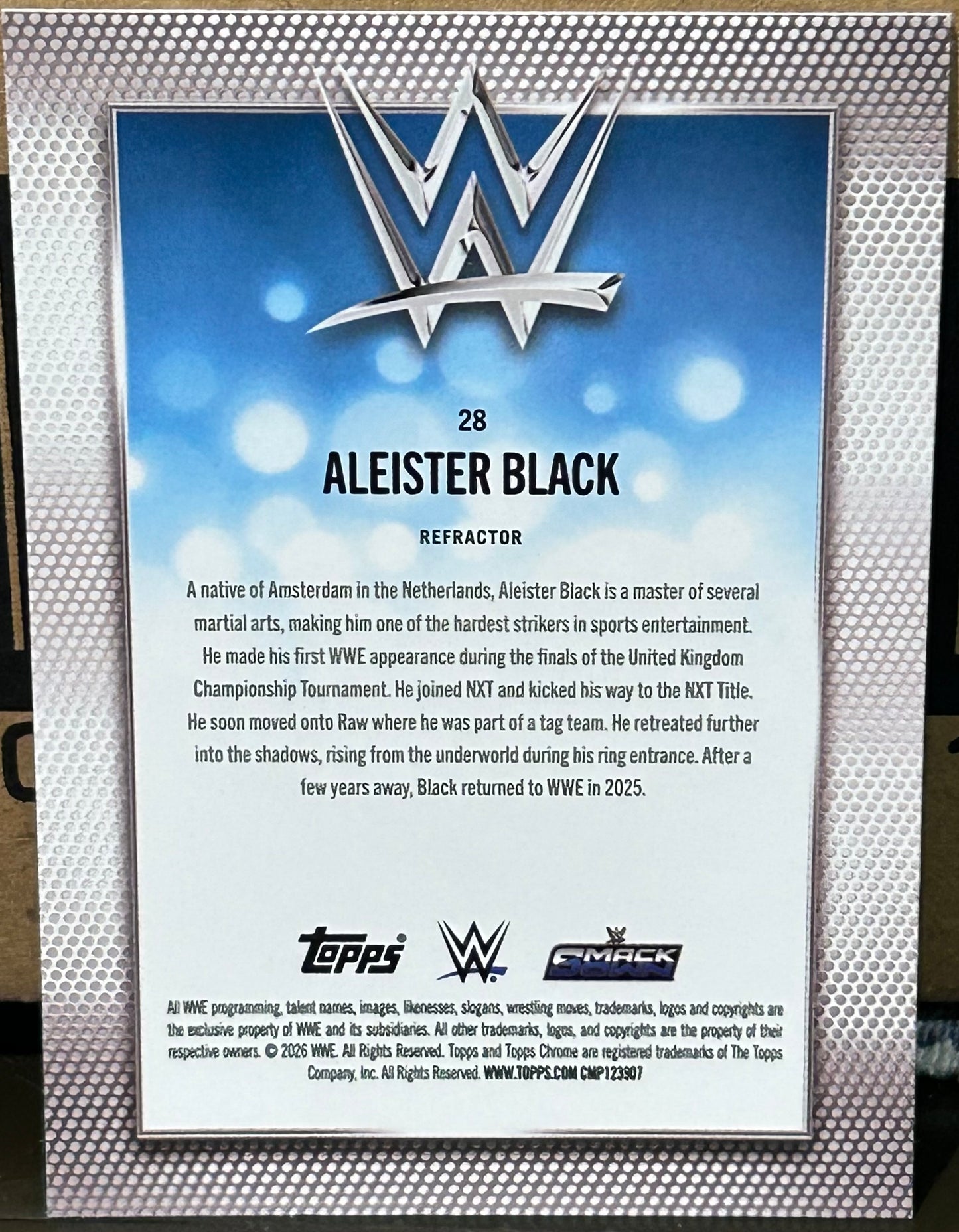 + Aleister Black 2026 WWE Topps Chrome Silver REFRACTOR Card