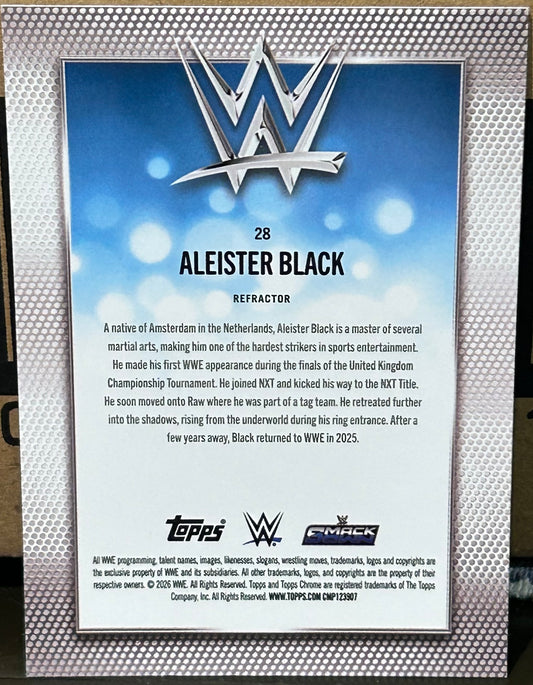 + Aleister Black 2026 WWE Topps Chrome Silver REFRACTOR Card