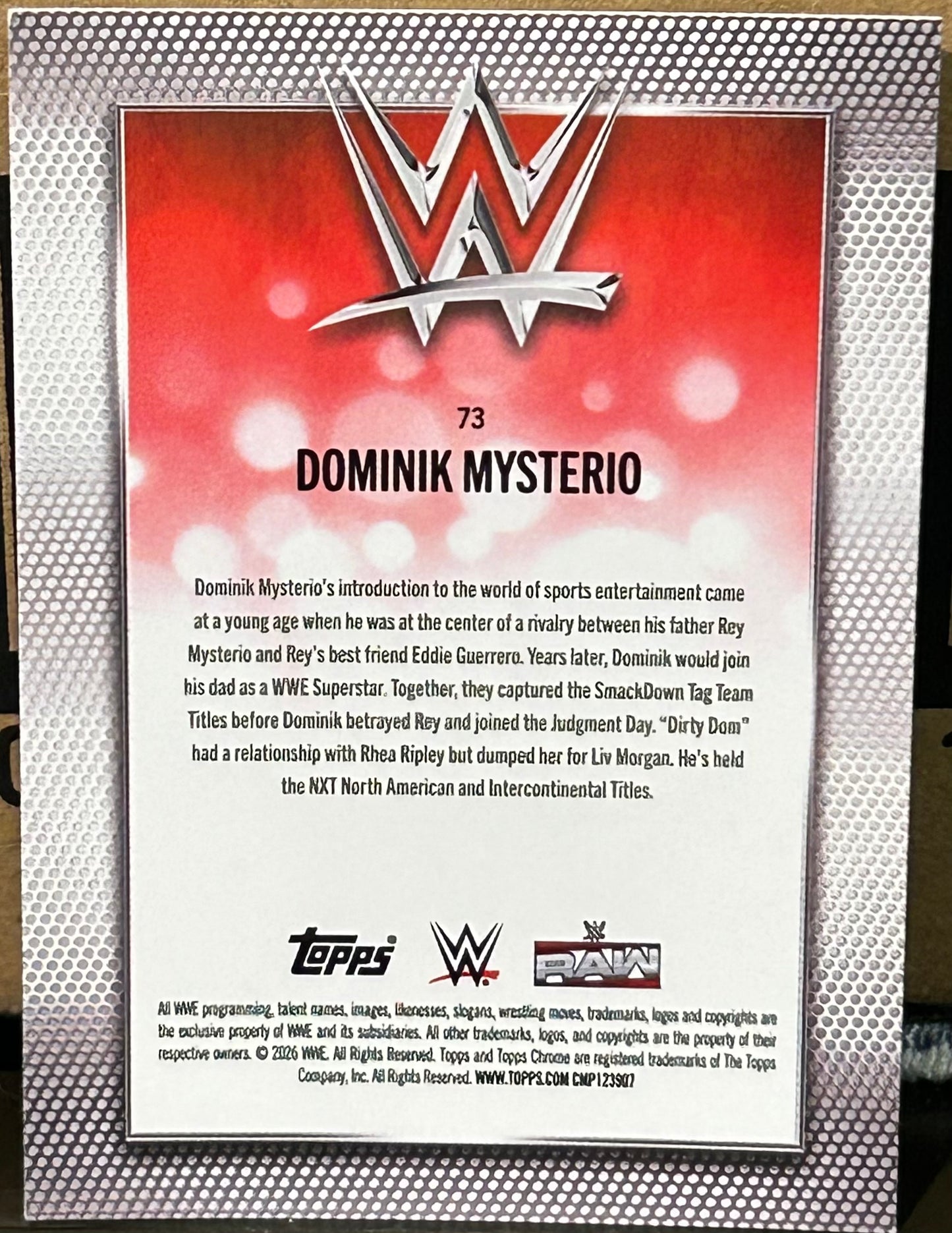 + Dominik Mysterio 2026 WWE Topps Chrome Card