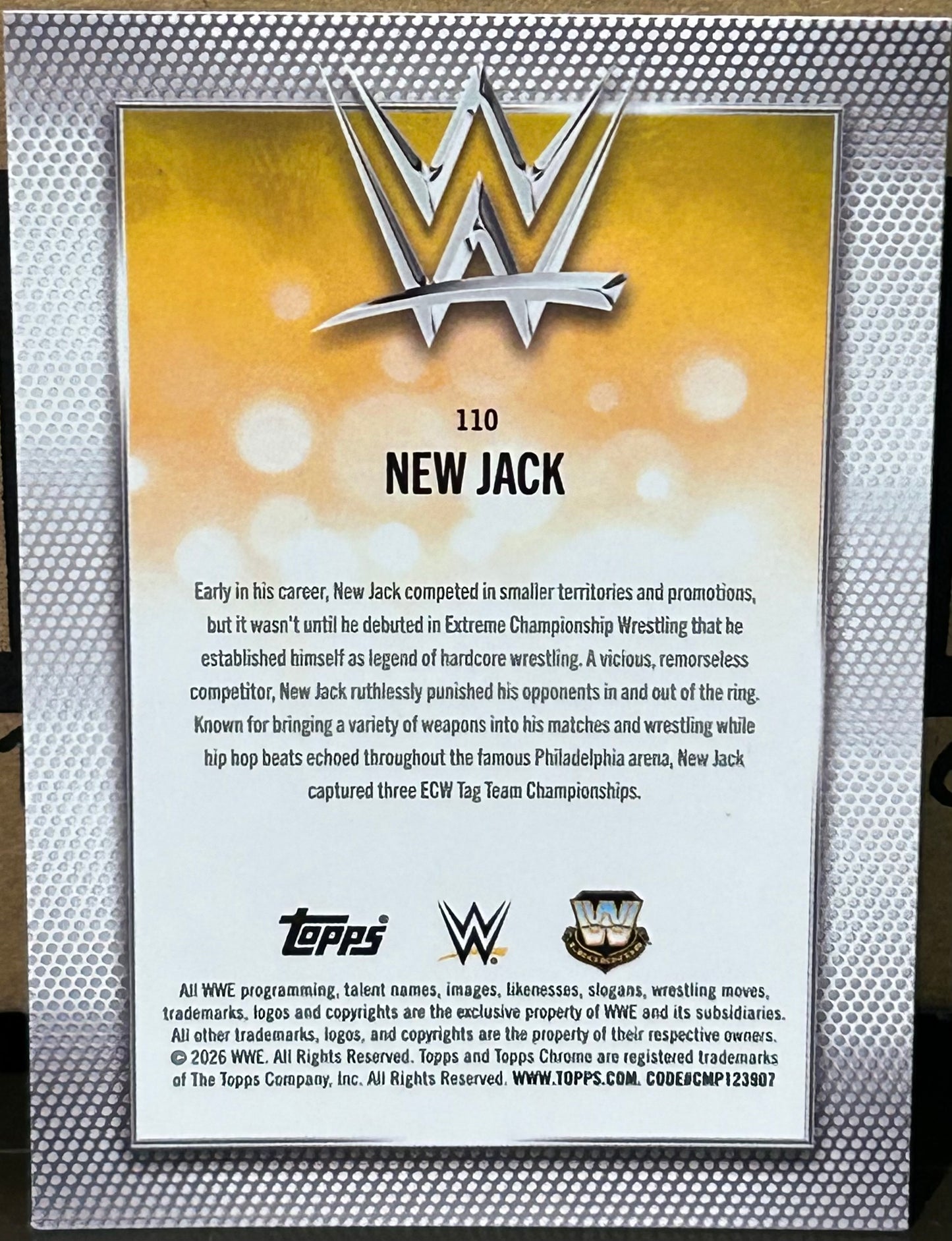 + New Jack 2026 WWE Topps Chrome Card