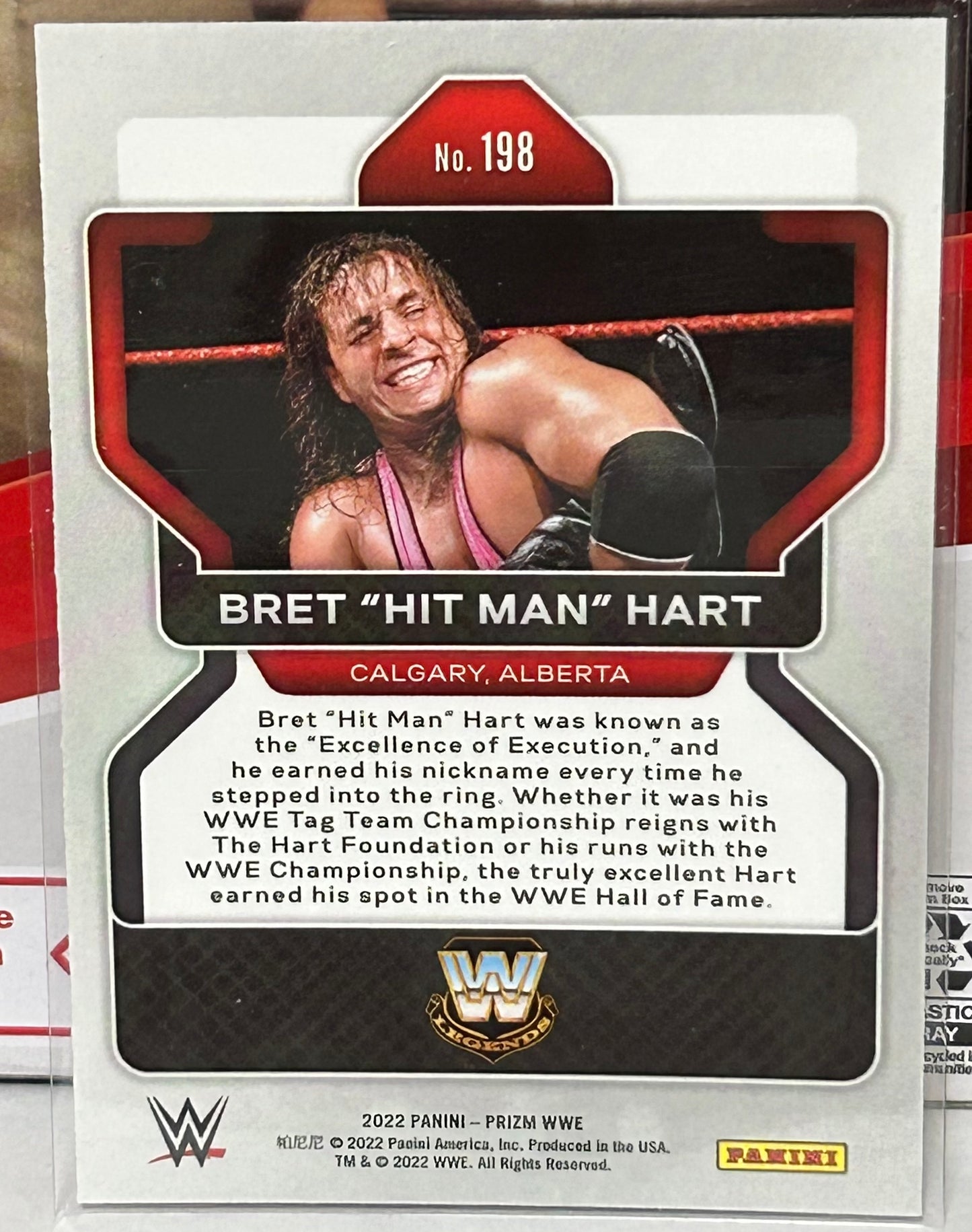 Bret Hart 2022 WWE Panini Prizm Card
