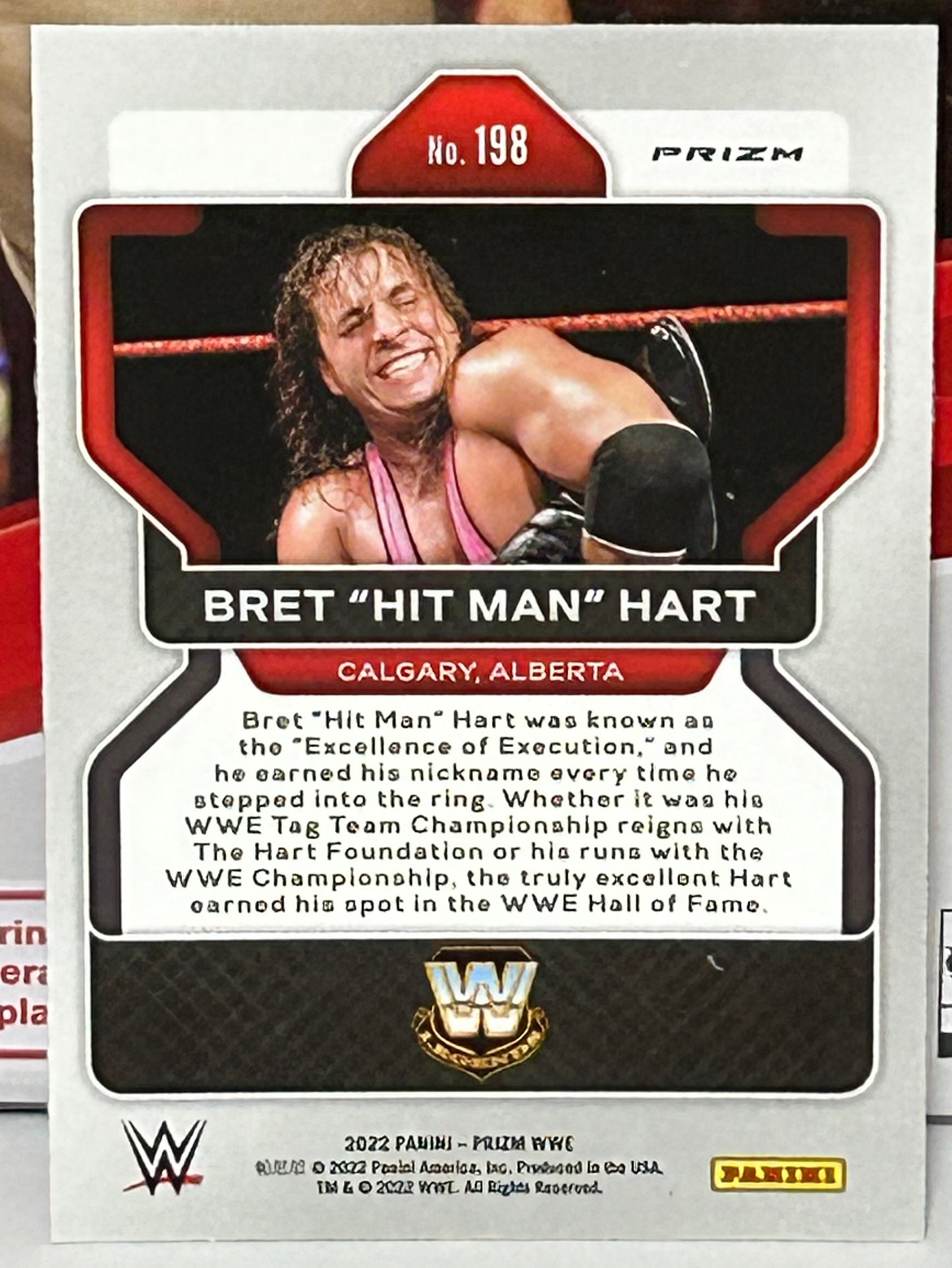 Bret Hart 2022 WWE Panini Prizm Green Card