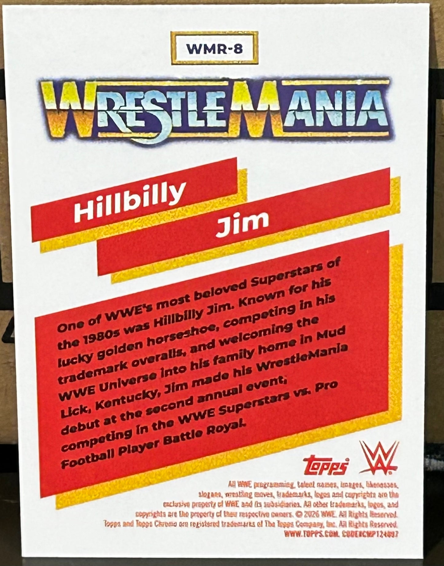 + Hillbilly Jim 2026 WWE Topps Chrome “Wrestlemania” Insert Card