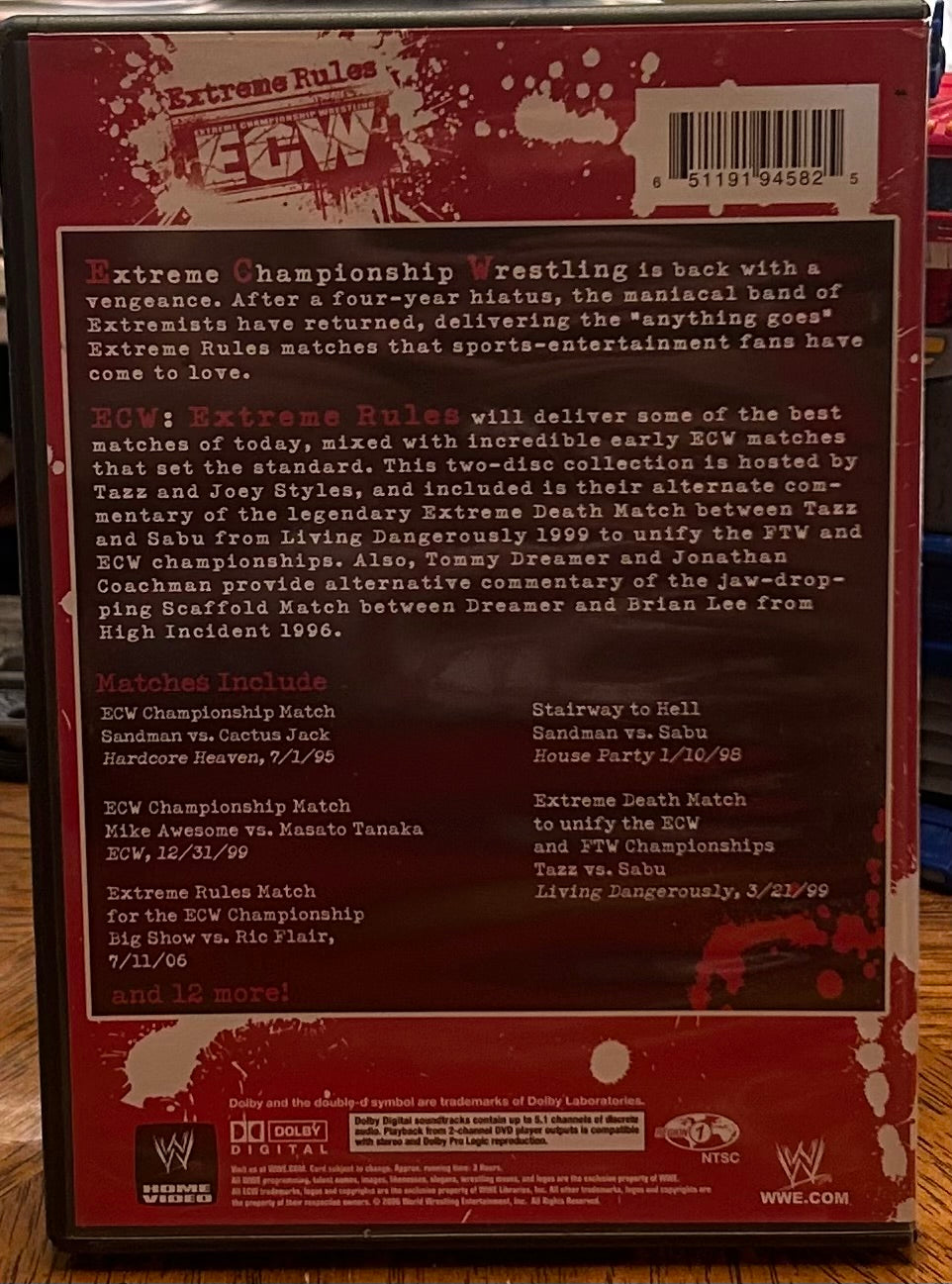 * ECW “Extreme Rules”DVD (2-Disc set) Cactus Jack, Gangstas, Eliminators & so much more)