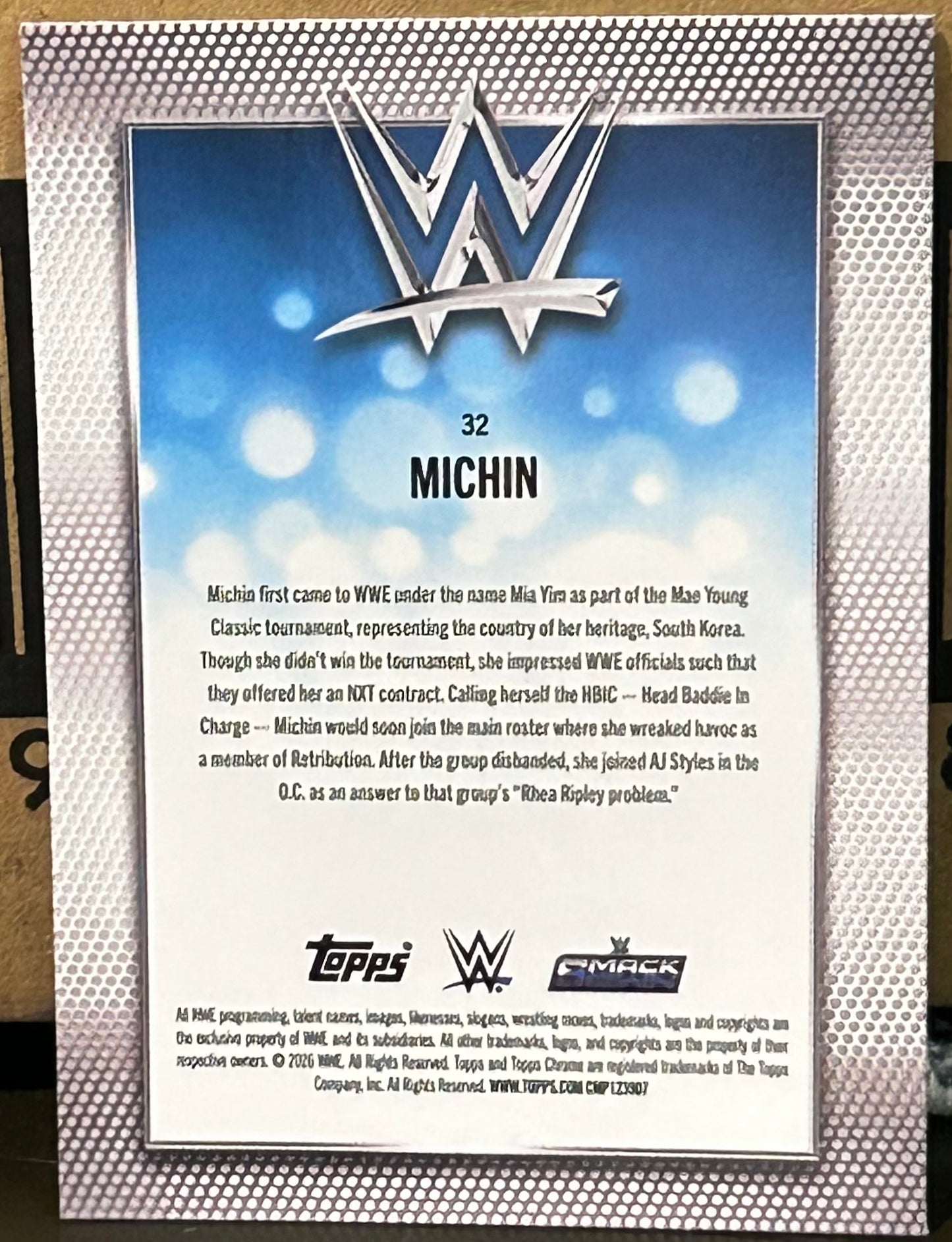 + Michin 2026 WWE Topps Chrome Card