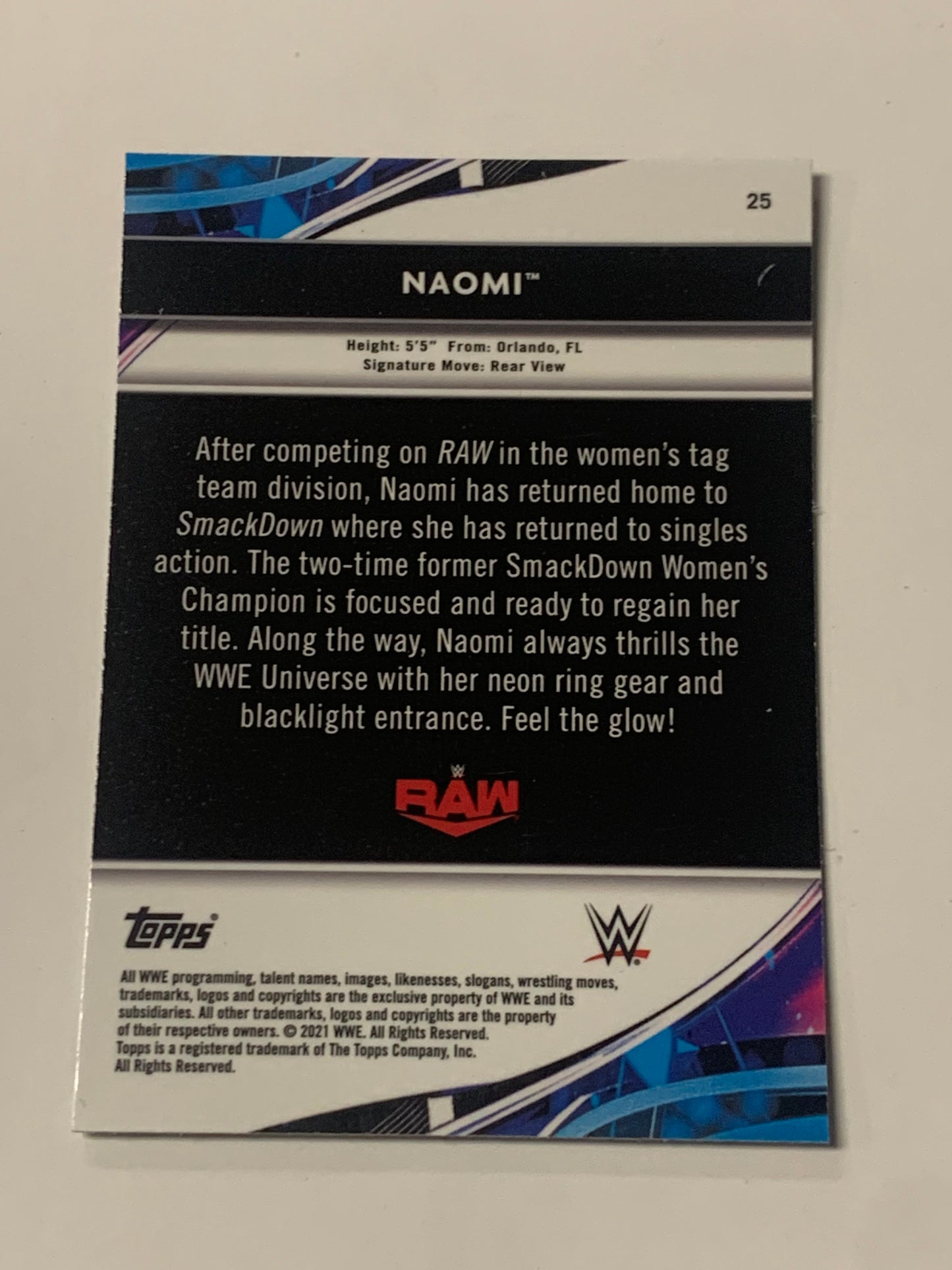 Naomi 2021 WWE Topps Finest X-Fractor Card