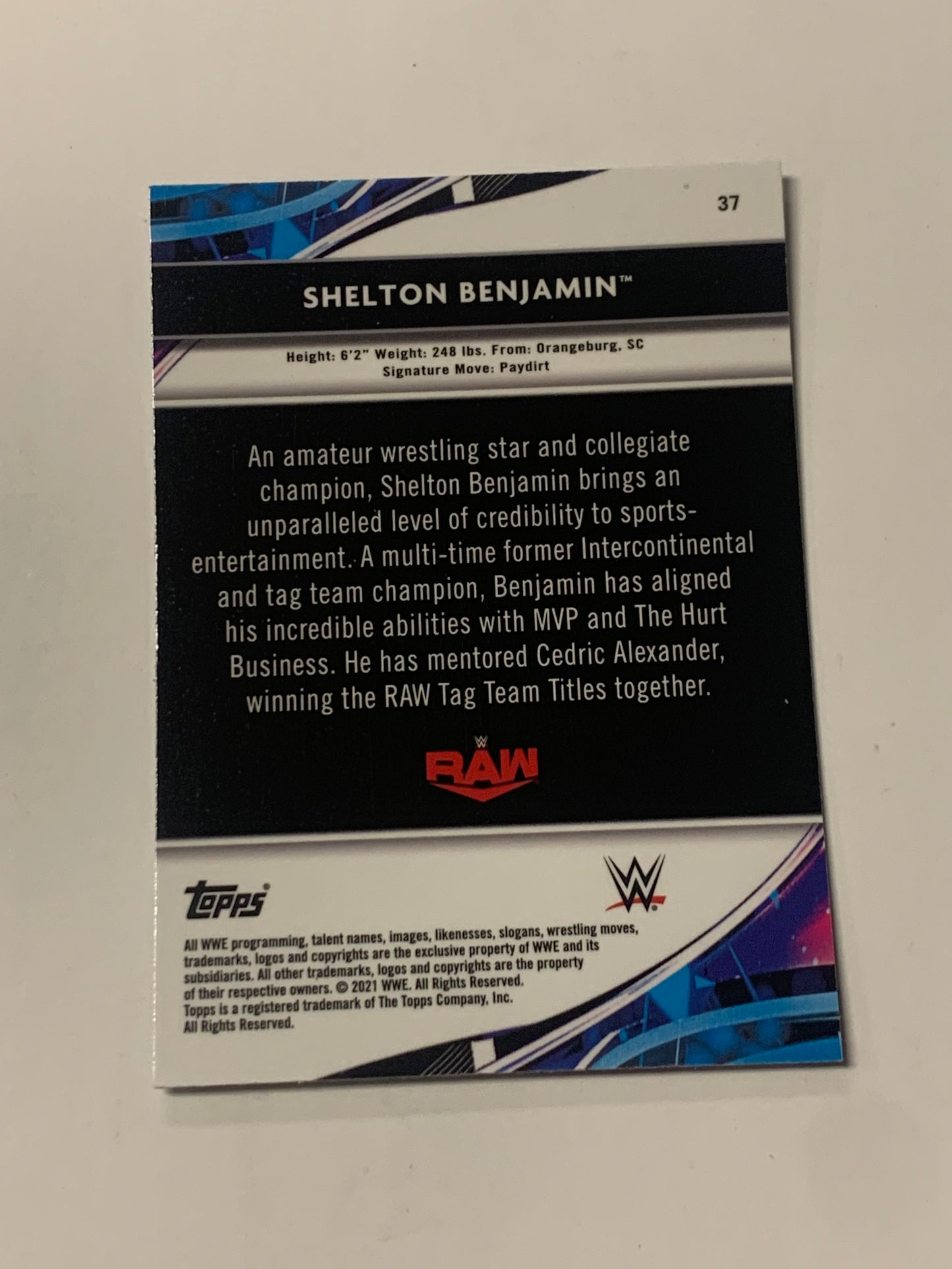 Shelton Benjamin 2021 WWE Topps Finest X-Fractor Card
